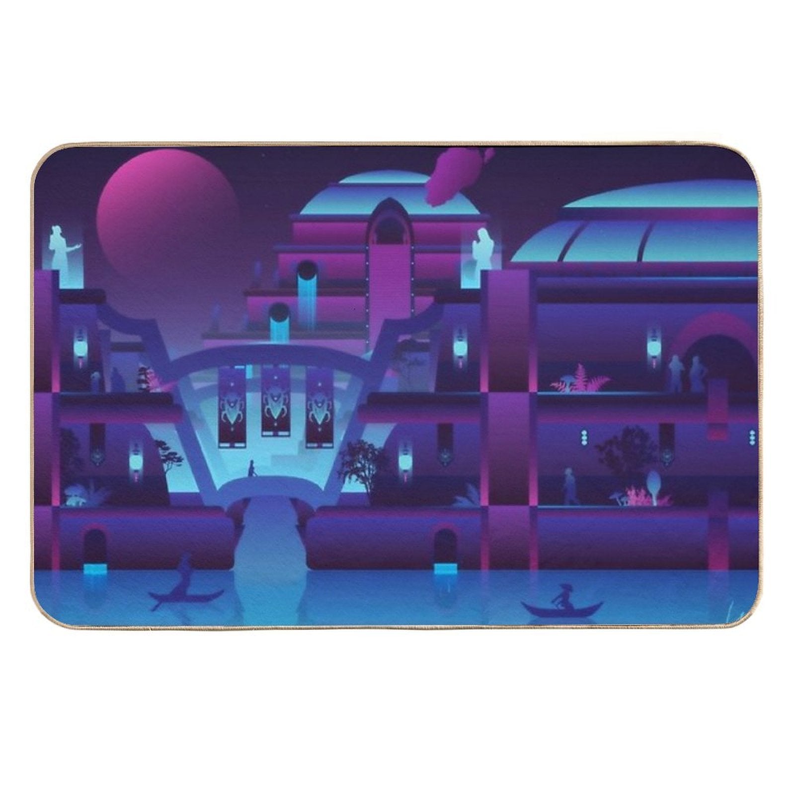 Synthwave Vivec City  Easy Maintenance Bath Mat
