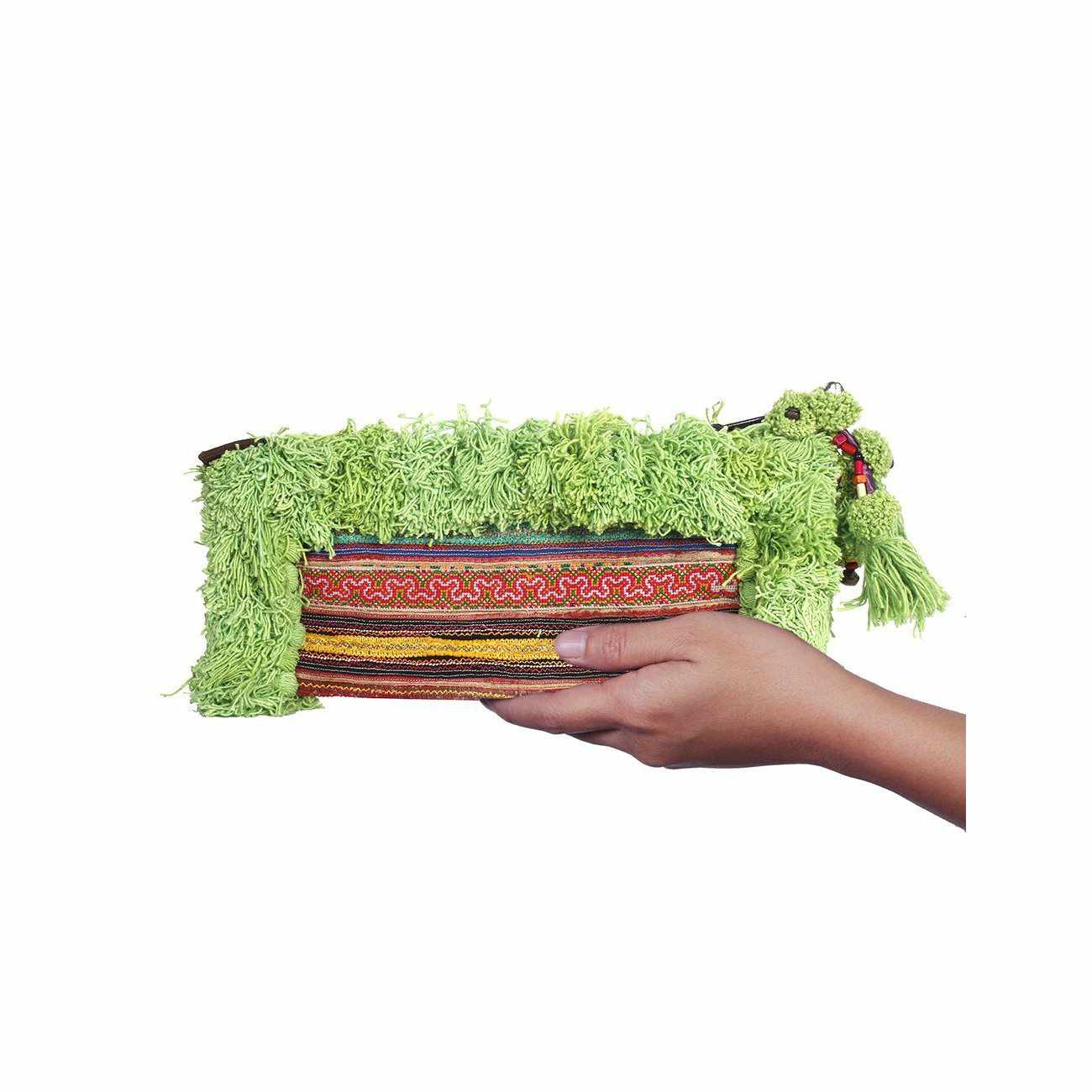 Hmong Textile Upcycled Jacket Sleeve Clutch Bag- Thailand