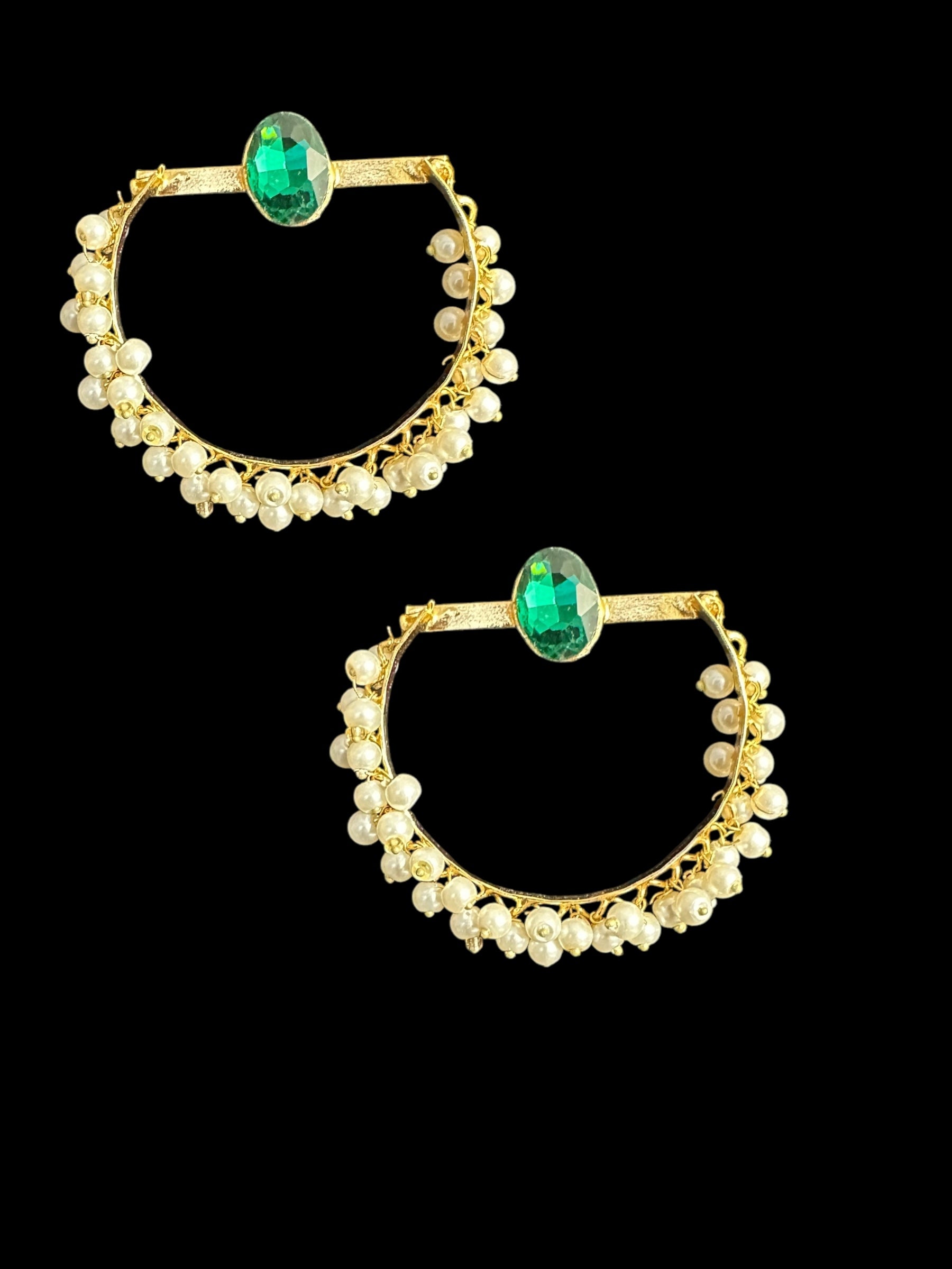 Pearl earrings - green  ( READY TO SHIP