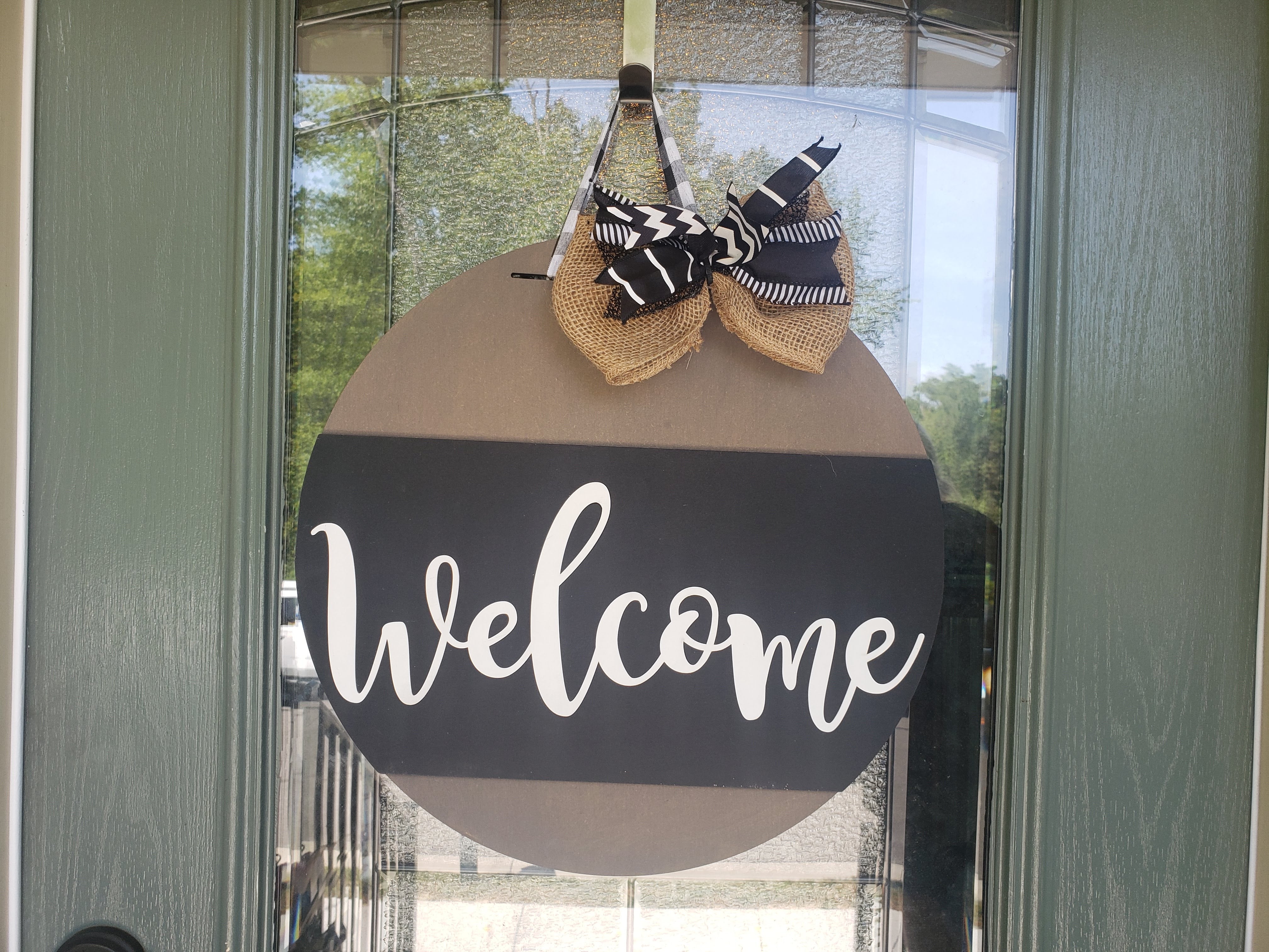 Finished - Welcome Door Hanger - Black