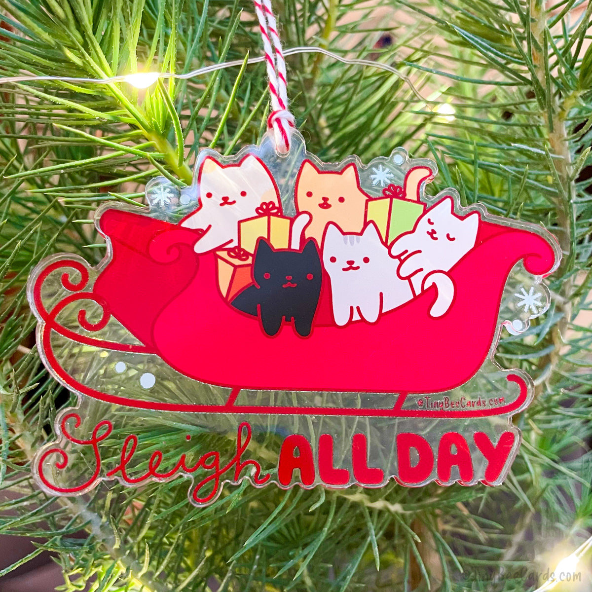 Cats Christmas Ornament &amp;quot;Sleigh All Day&amp;quot;