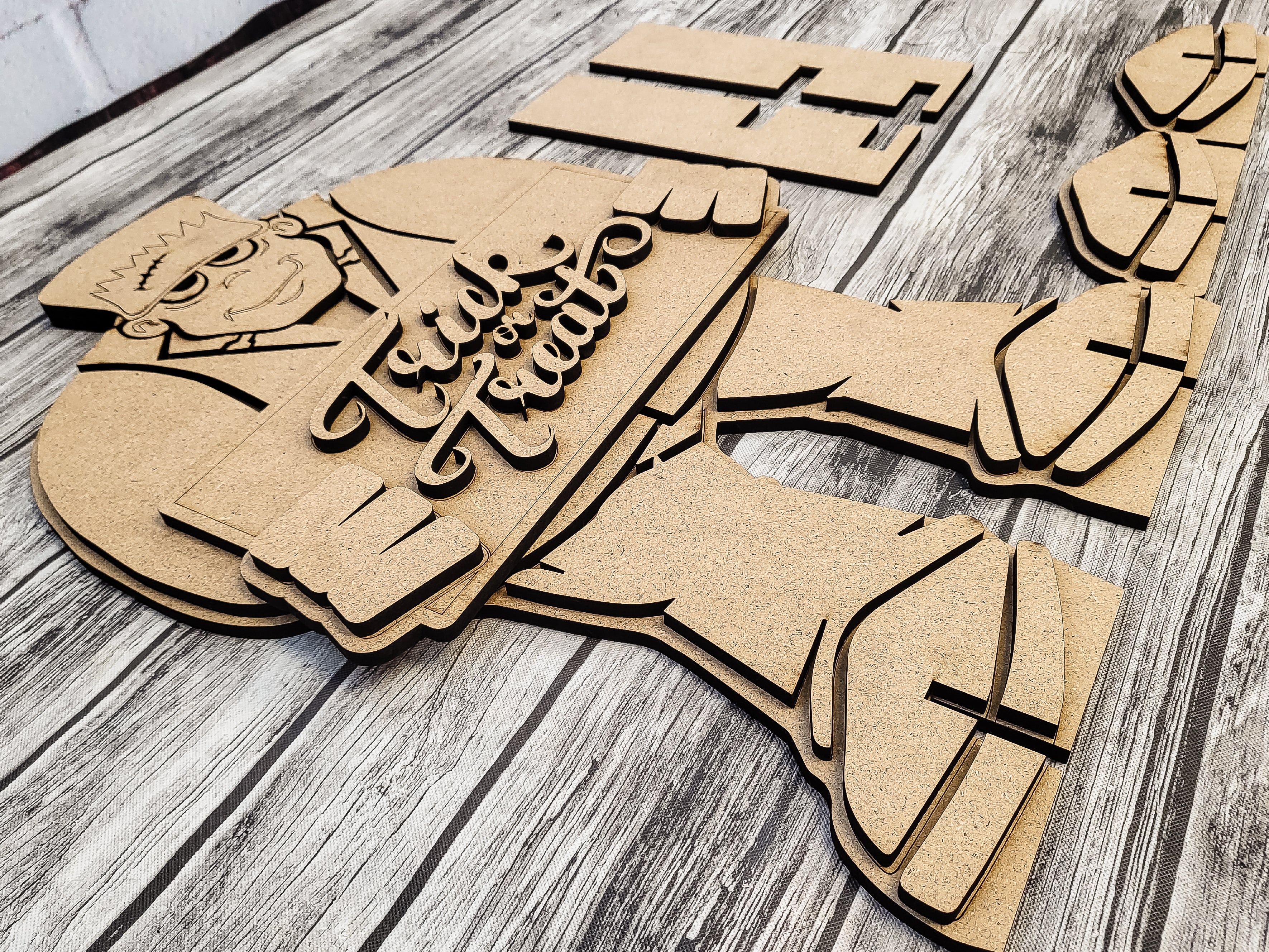 18inch Halloween Frankenstein Trick or Treat Porch Stander DIY Unfinished Kit