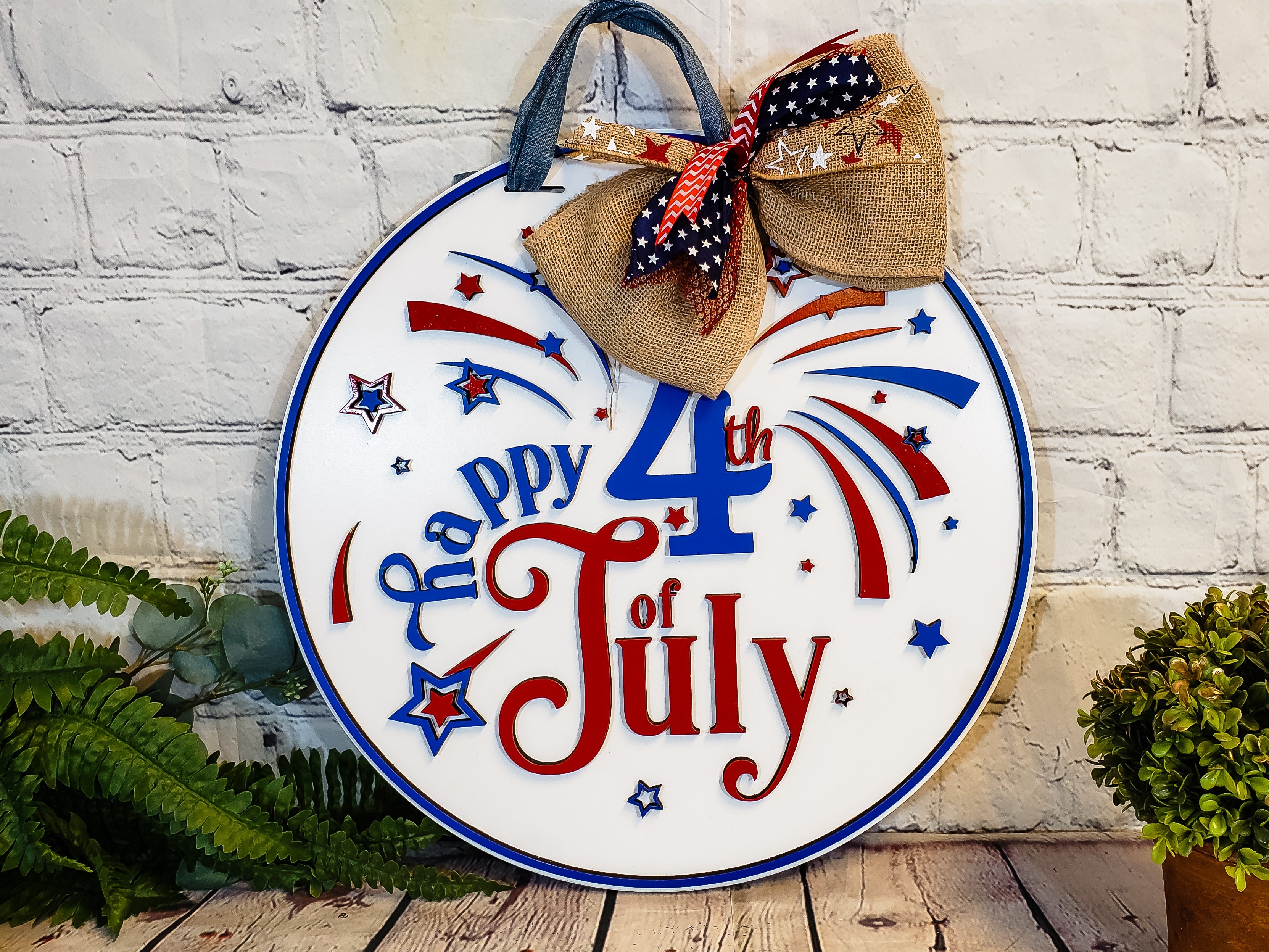 Happy 4th of July Door Hanger