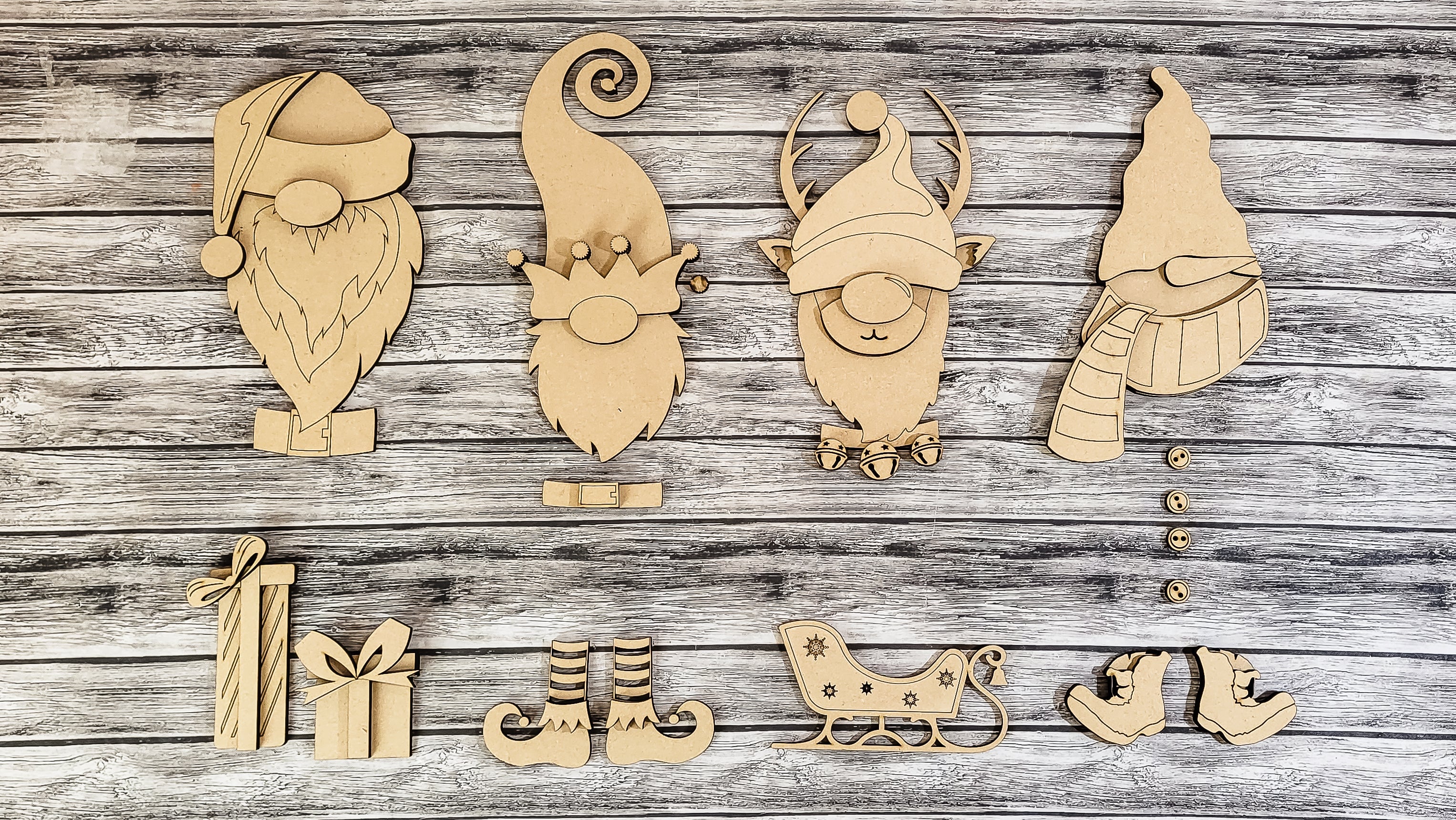 3D Merry Christmas Winter Gnome Porch Leaner DIY Unfinished Kit