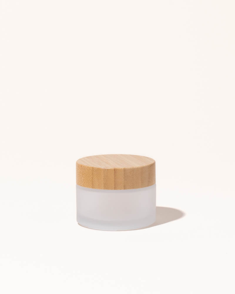 1.7oz / 50ml frosted glass &amp;amp; bamboo jar