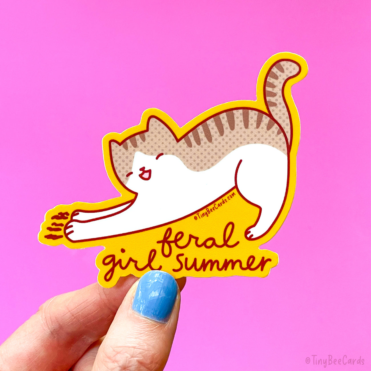 Cat Vinyl Sticker &amp;quot;Feral Girl Summer&amp;quot;