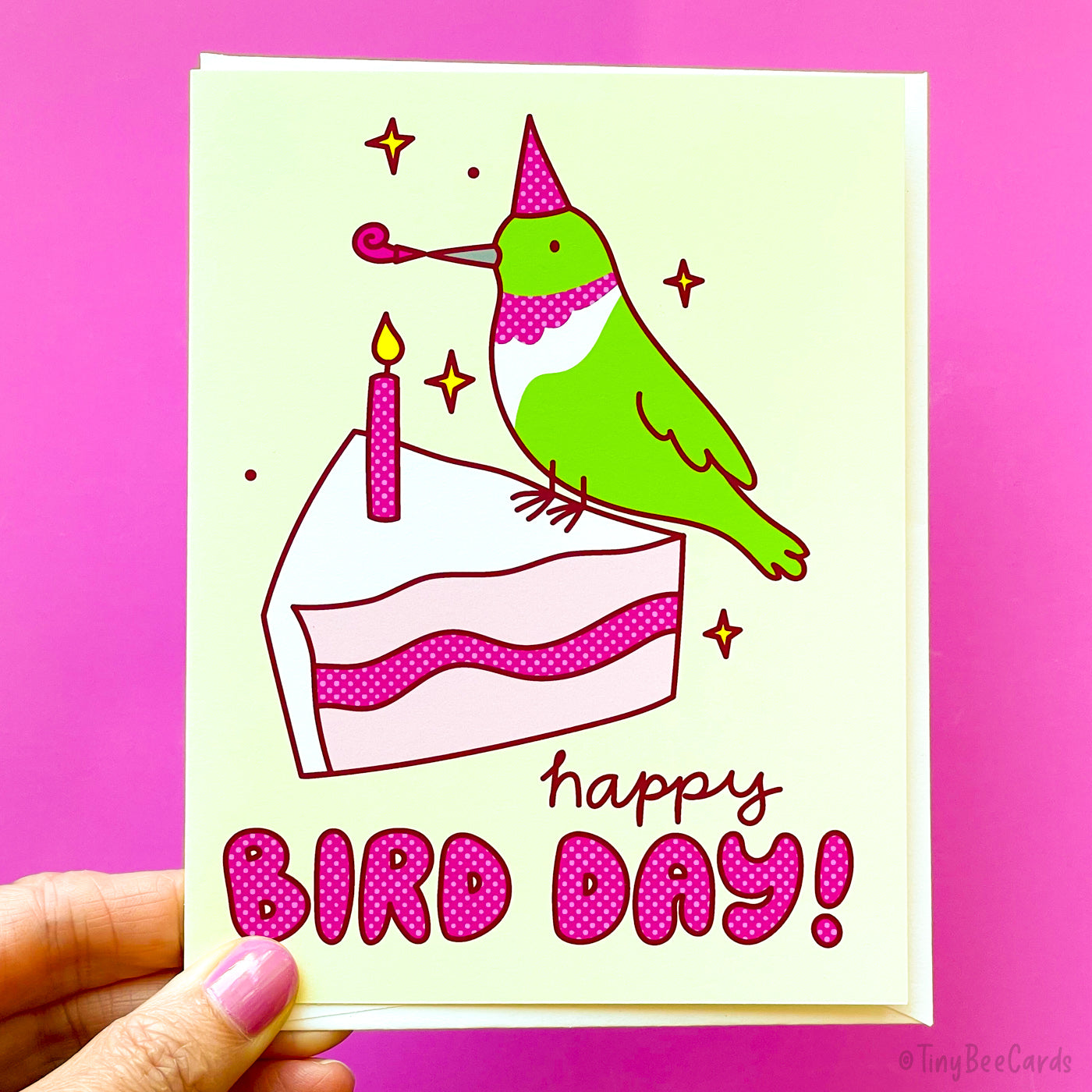 Hummingbird Birthday Card &amp;quot;Happy Bird-Day&amp;quot;