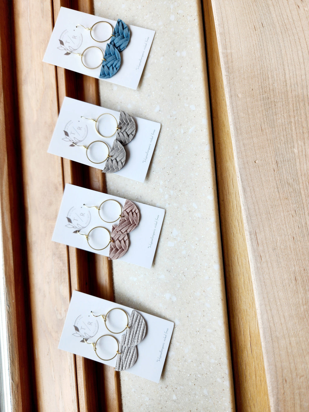 Mallory| Genuine leather dangle earring