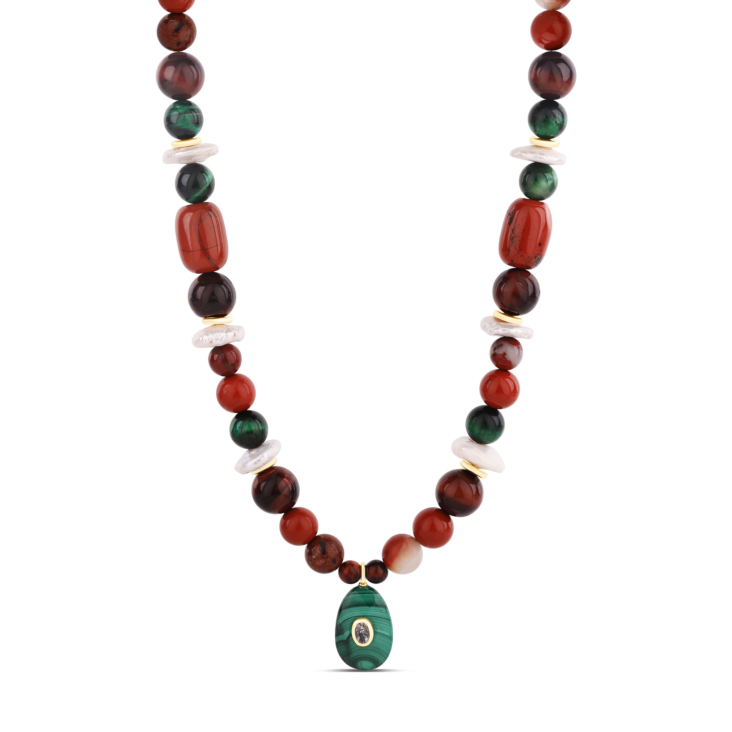 Jasper &amp;amp; Malachite Statement Necklace