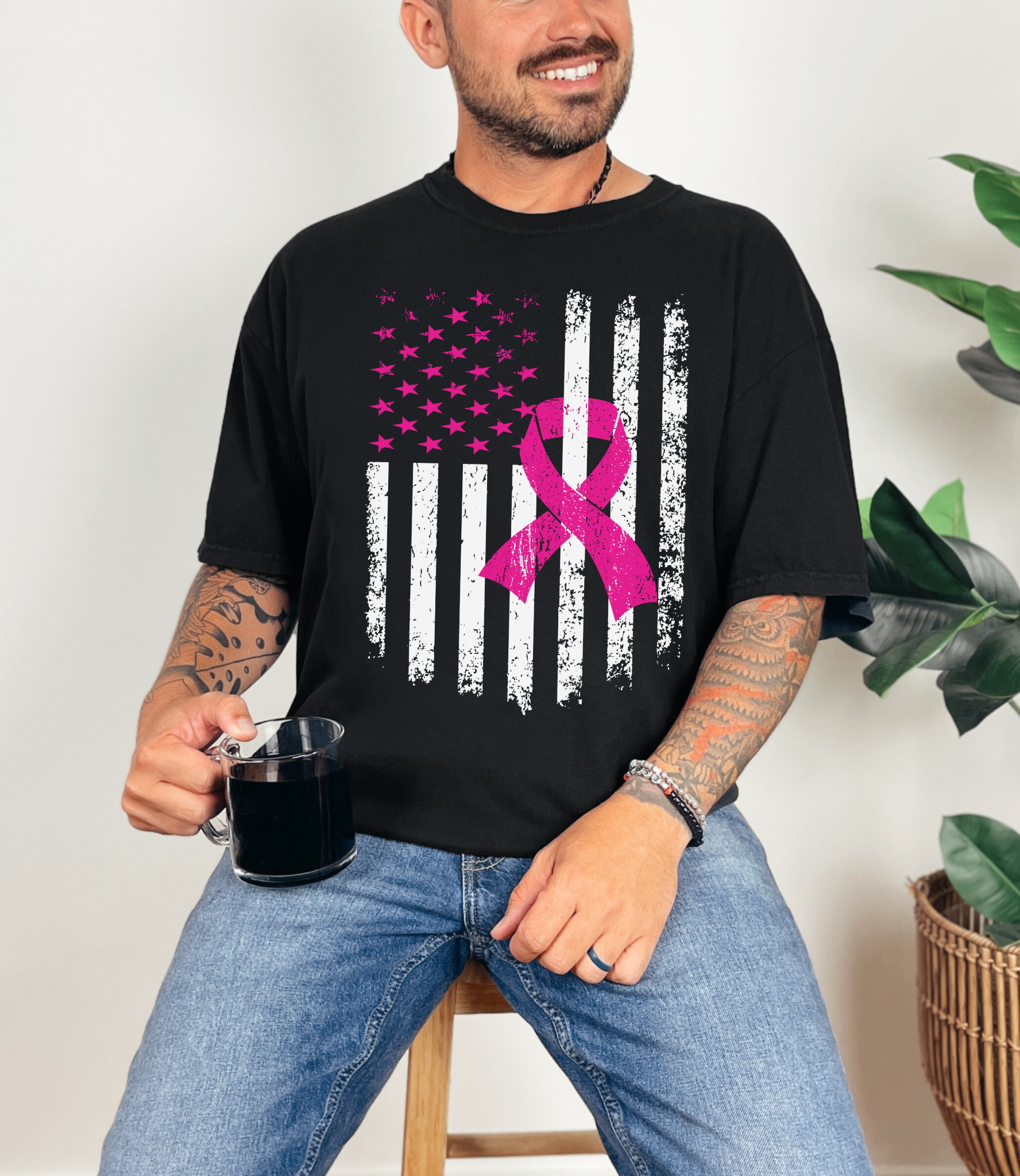 Unisex Breast Cancer Awareness Flag Tee