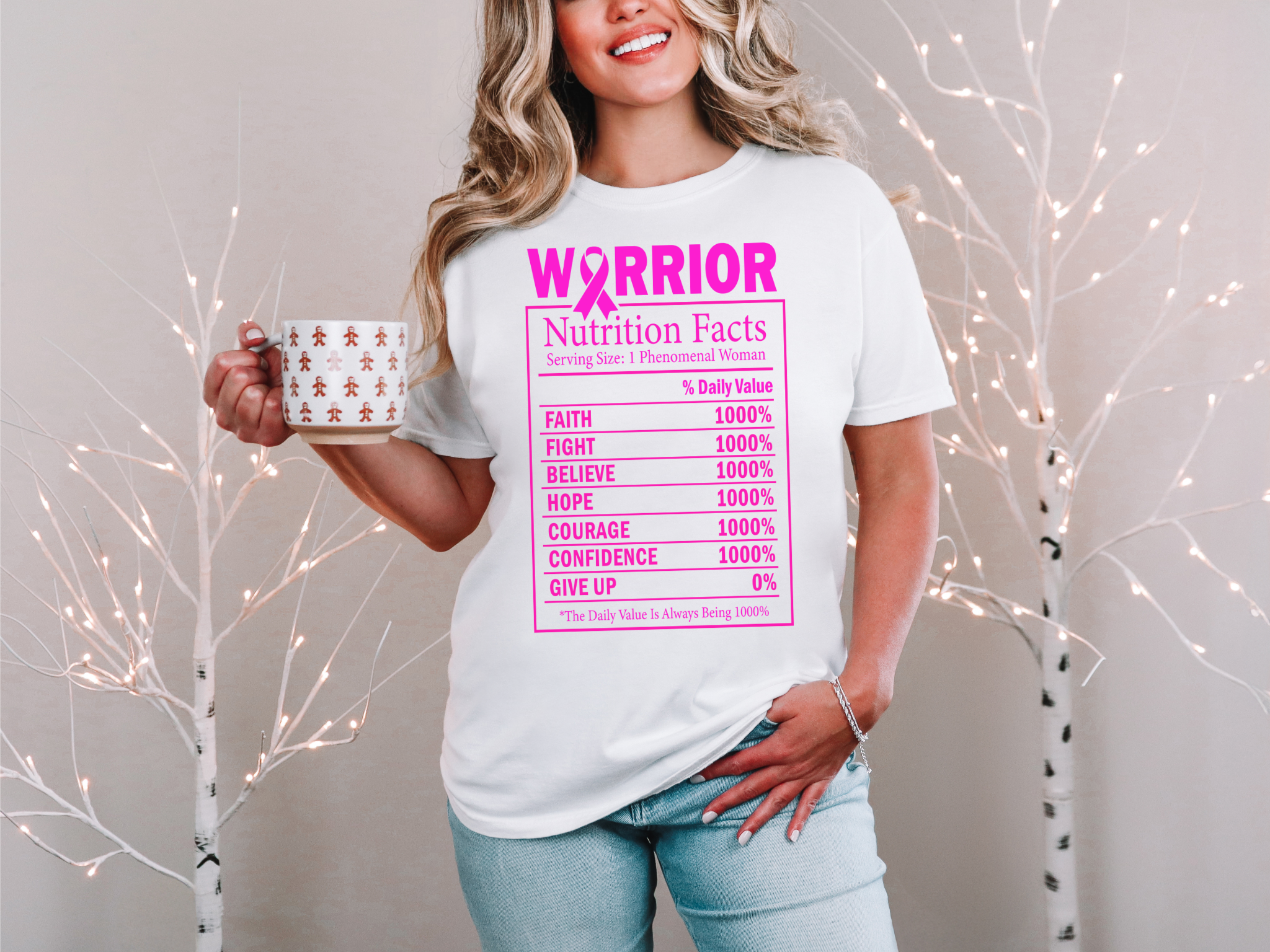Warrior Nutrition Facts Breast Cancer Awareness Tee – Faith, Hope &amp;amp; Courage Edition
