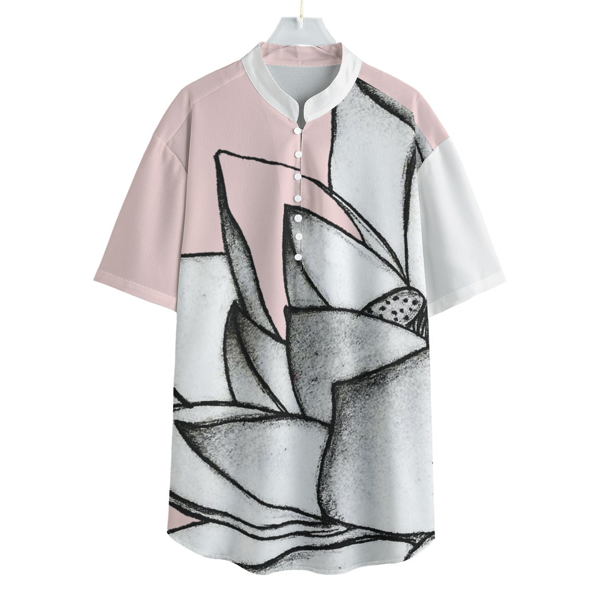 Lotus Bomb Men&amp;#39;s Henley Short Sleeve Shirt
