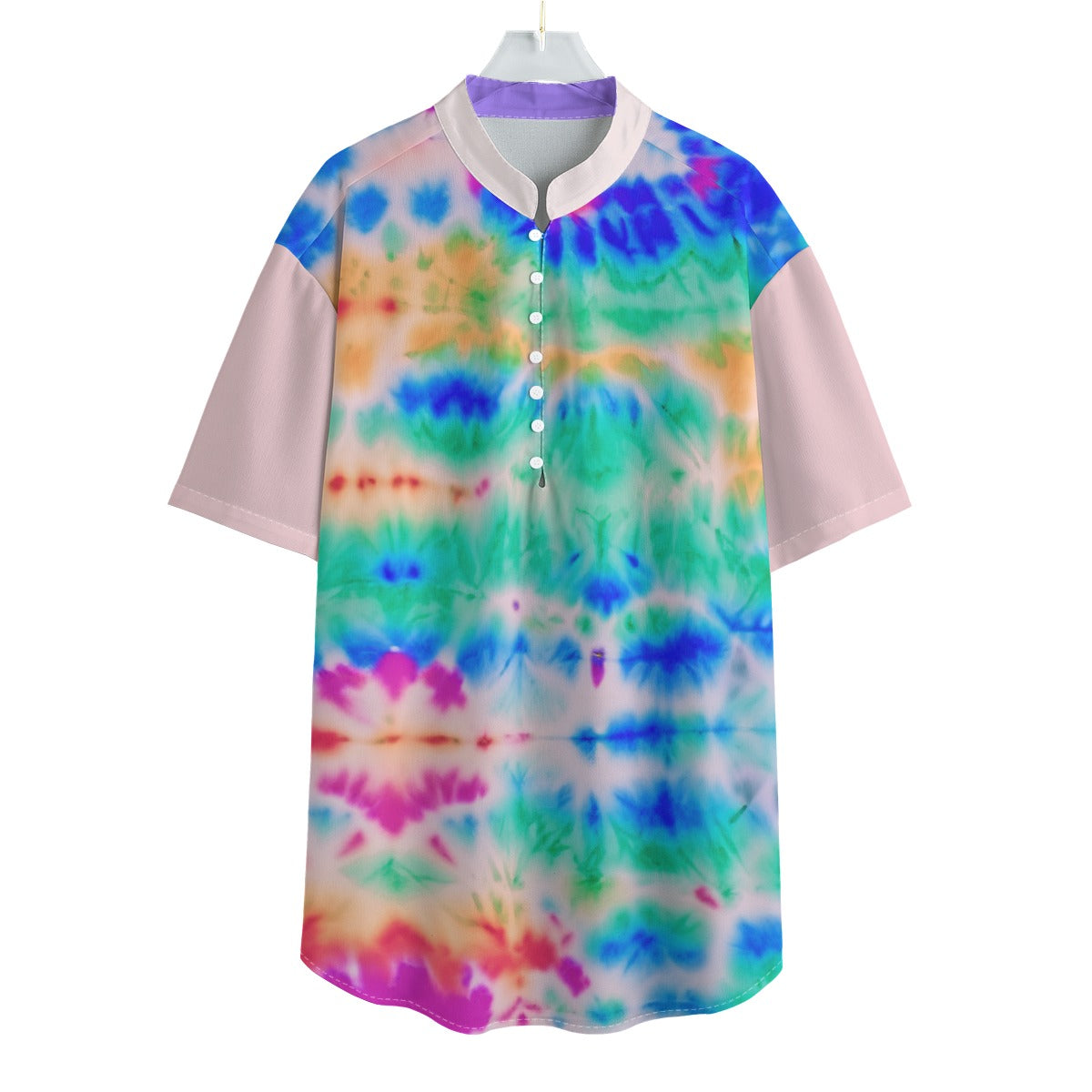 Tye Dye Men&amp;#39;s Henley Short Sleeve Shirt