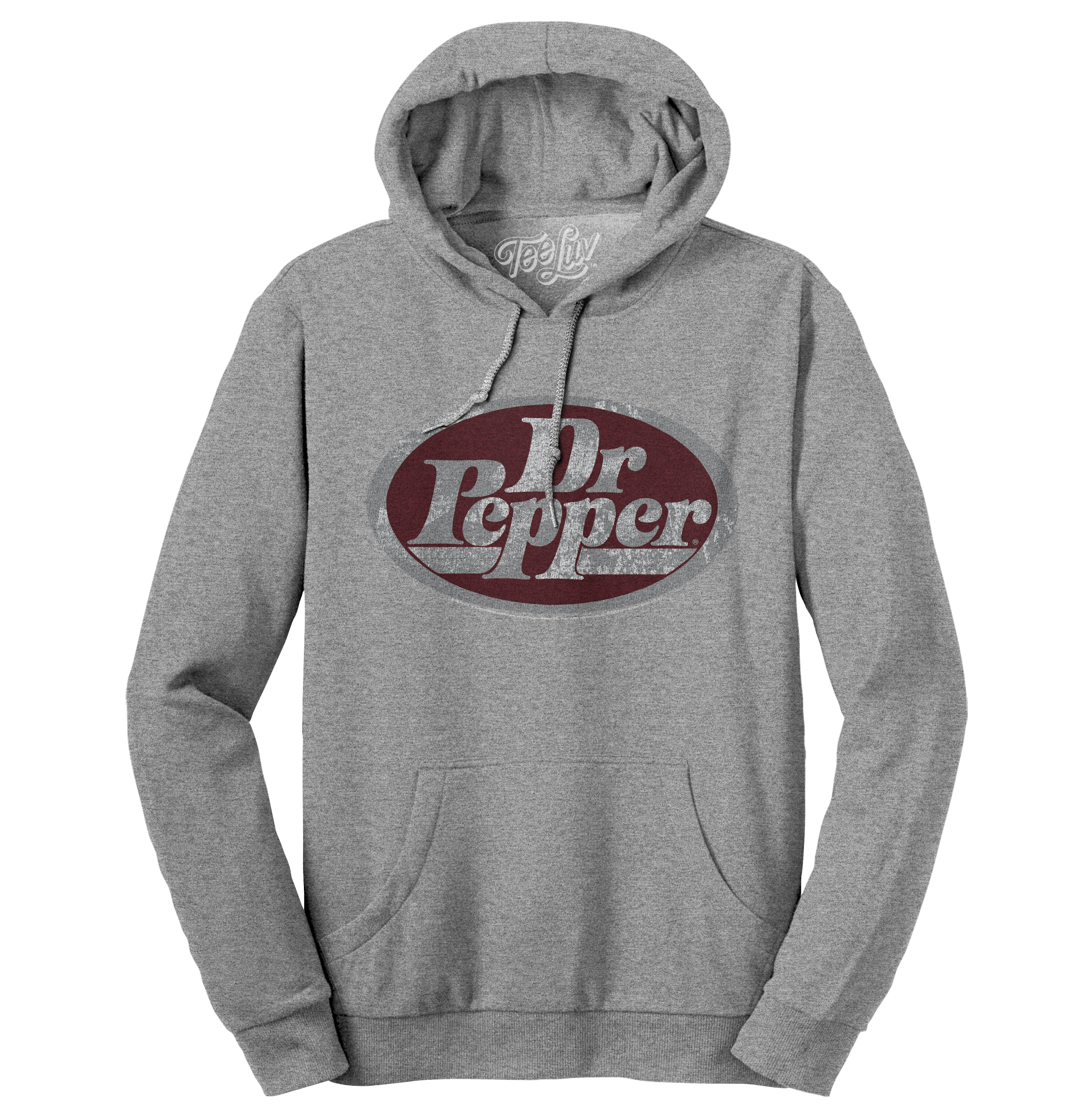 Dr Pepper Silver Logo Pullover Hooded Sweatshirt - Gray