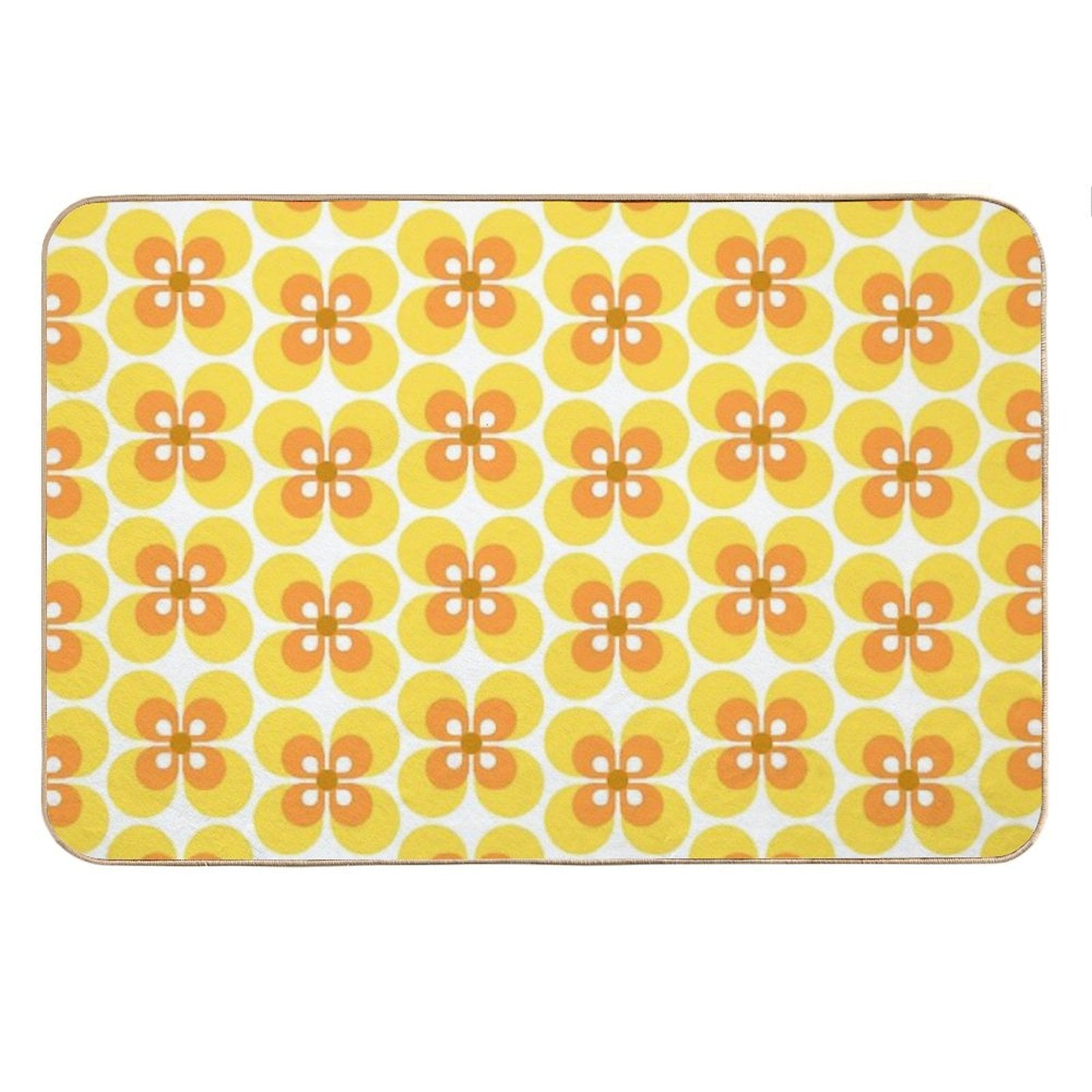 70s Harvest Pattern 4 Bath Mat