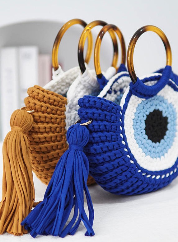 Hooked on Protection: Evil Eye Crochet Handbag