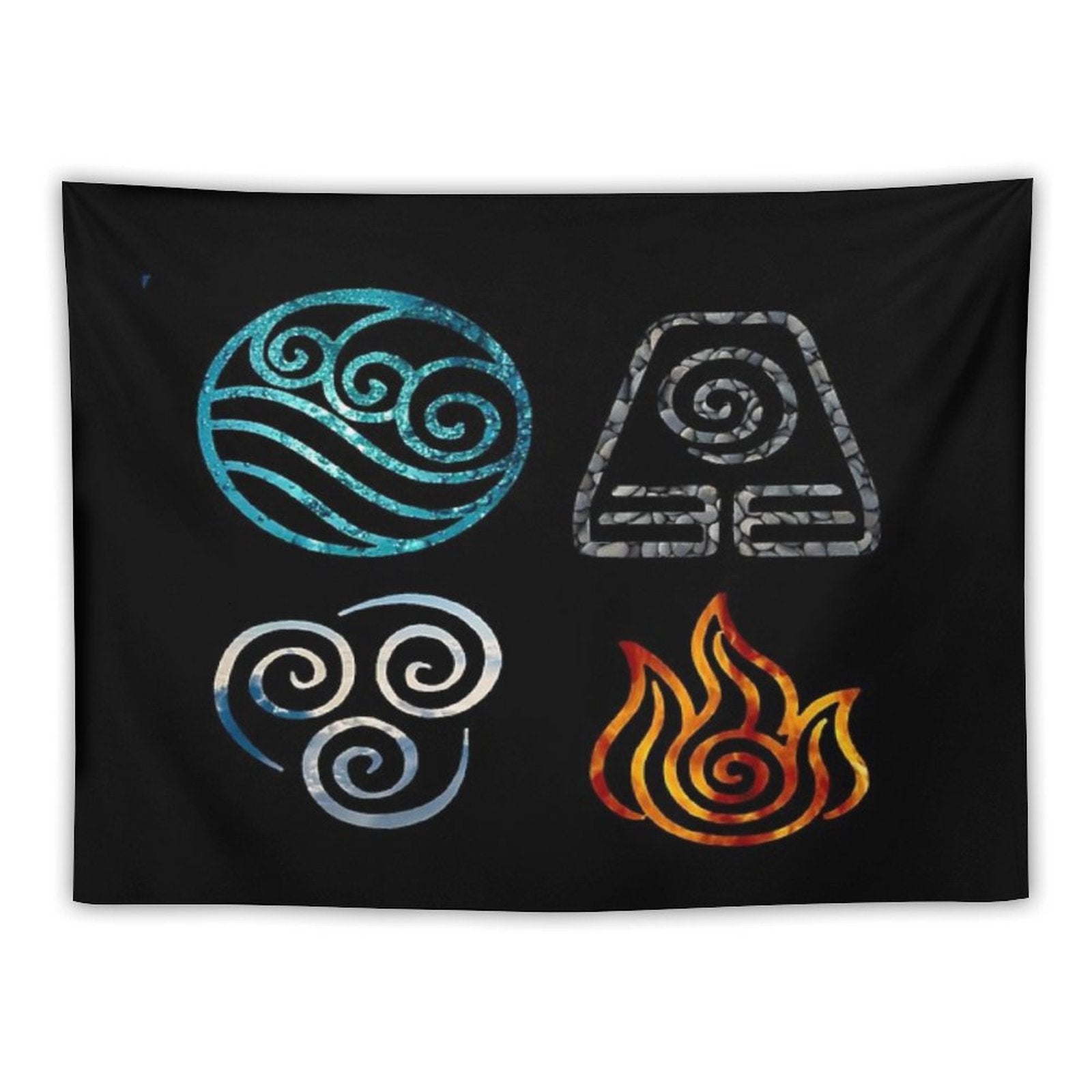 Avatar The Last Airbender Element Symbols Tapestry