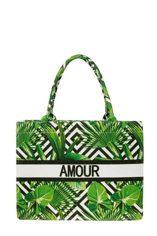“AMOUR” Tropical Tote Bag