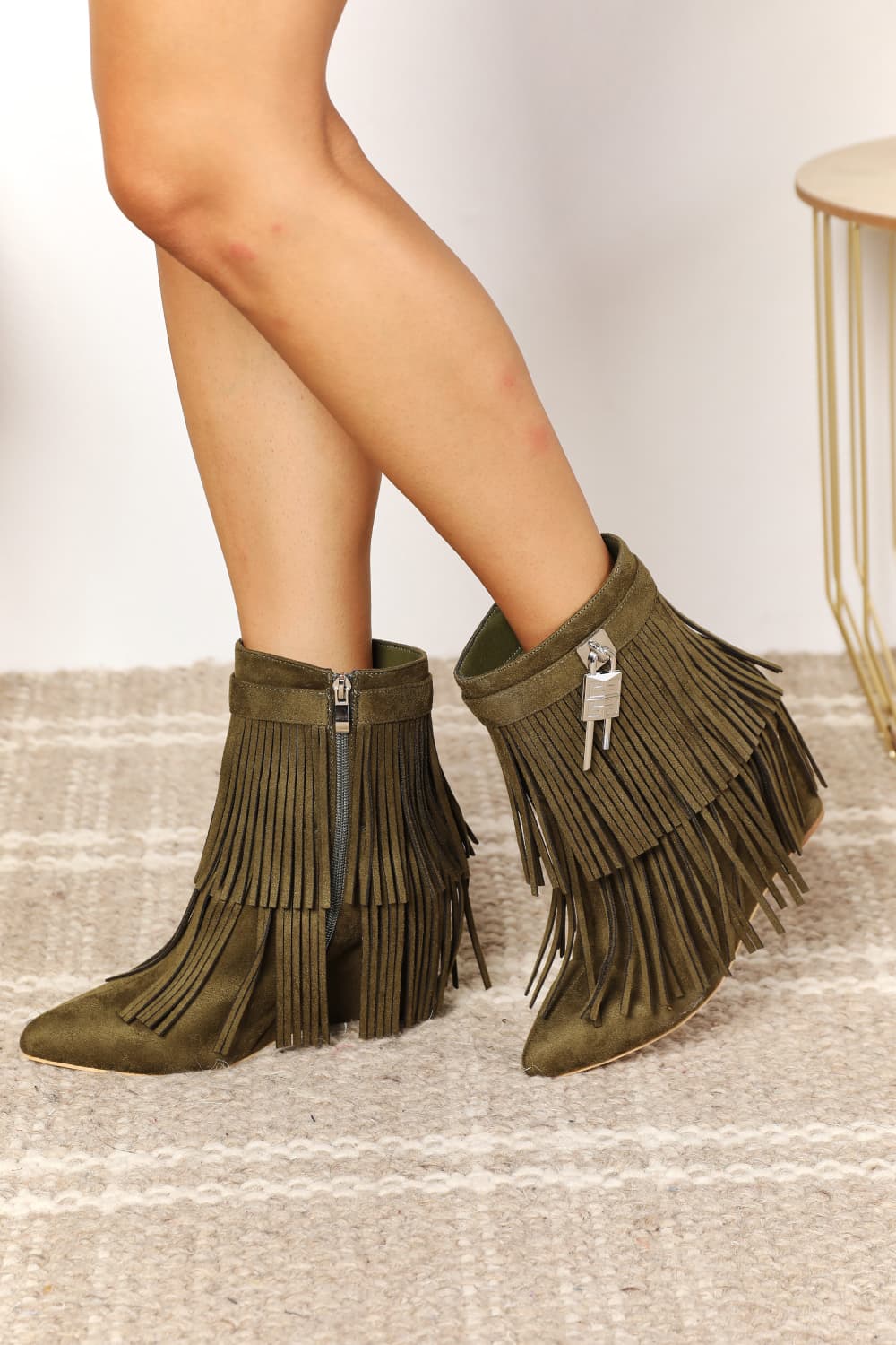 Legend Women&amp;#39;s Tassel Wedge Heel Ankle Booties