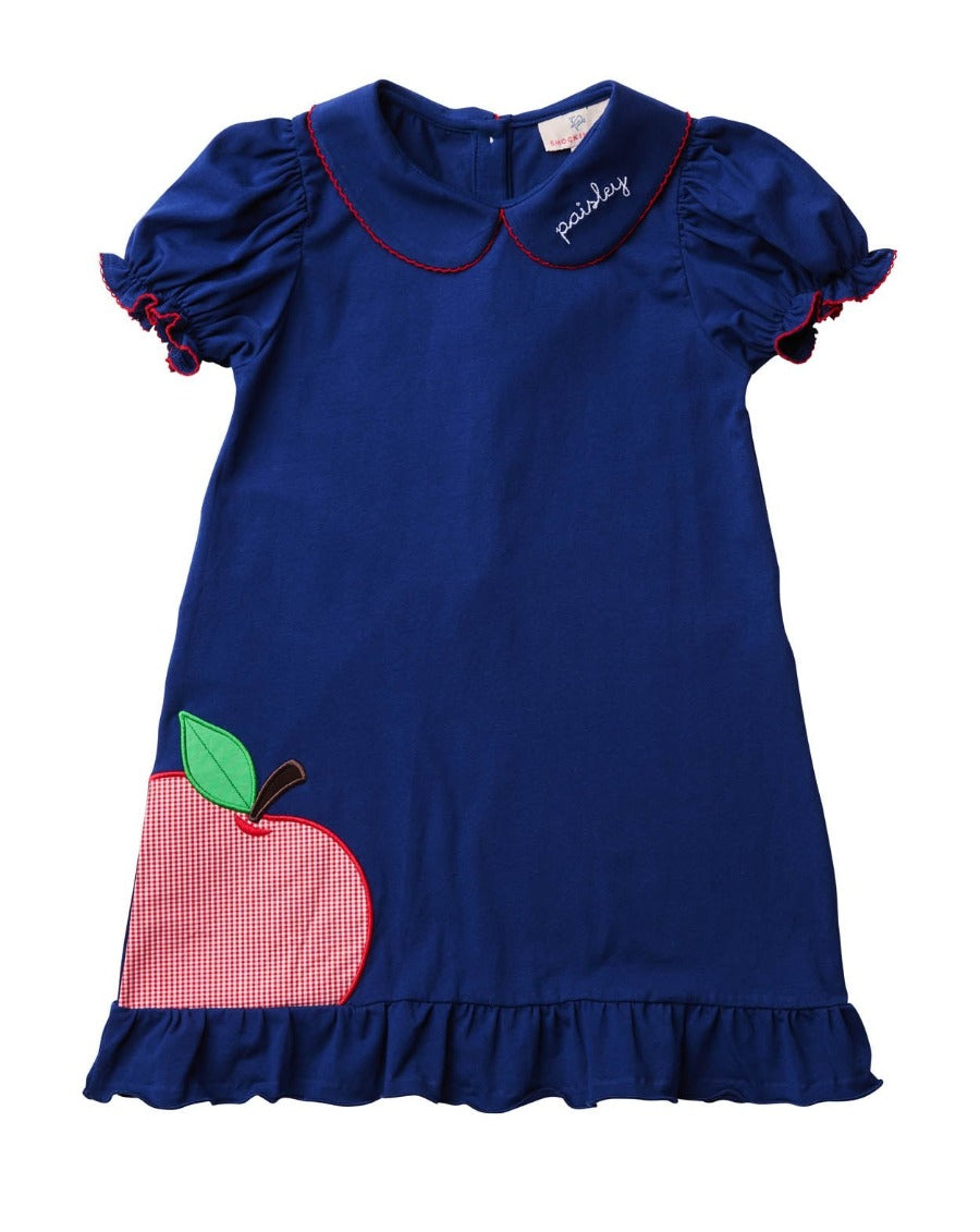 Apple Applique Knit Dress- FINAL SALE