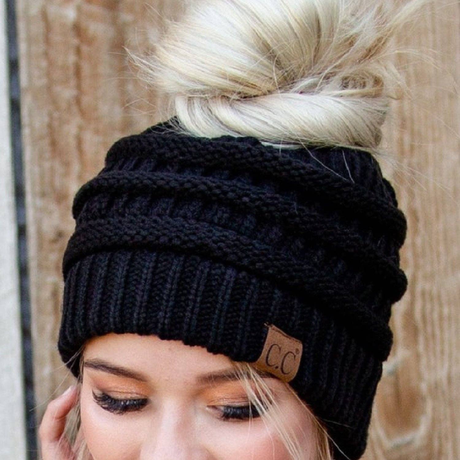 C.C Ponytail Beanie - Messy Bun &amp;amp; Ponytail Friendly