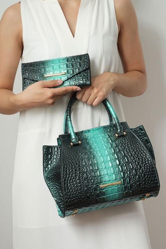 MKF Bently Croc-Embossed Tote &amp;amp; Wallet Set