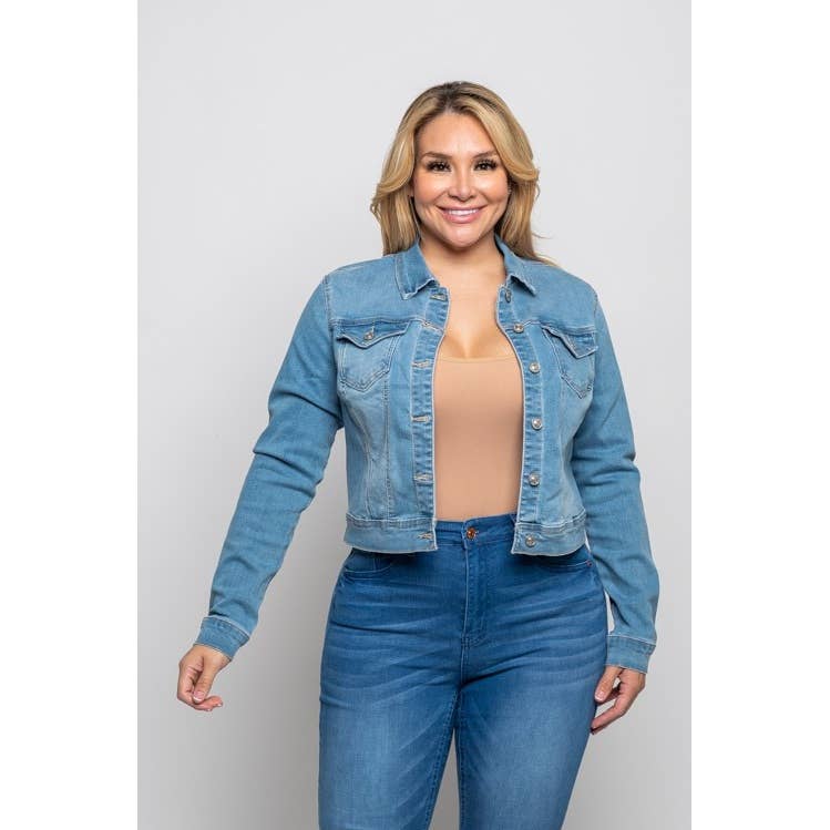 Denim Diva Plus Size Jacket – Medium Wash Magic
