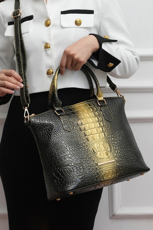MKF Liora Croc-Embossed Tote Bag