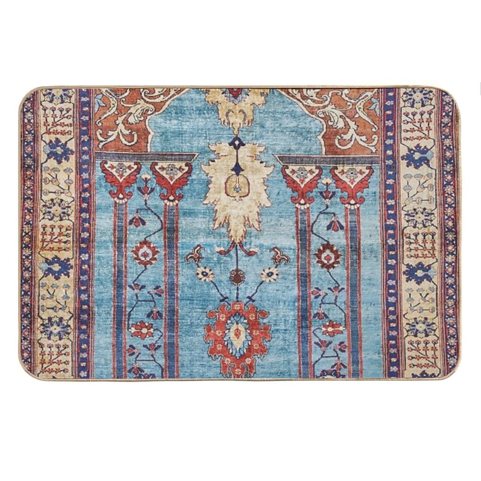 Antique Persian Silk Rug Print Bath Mat