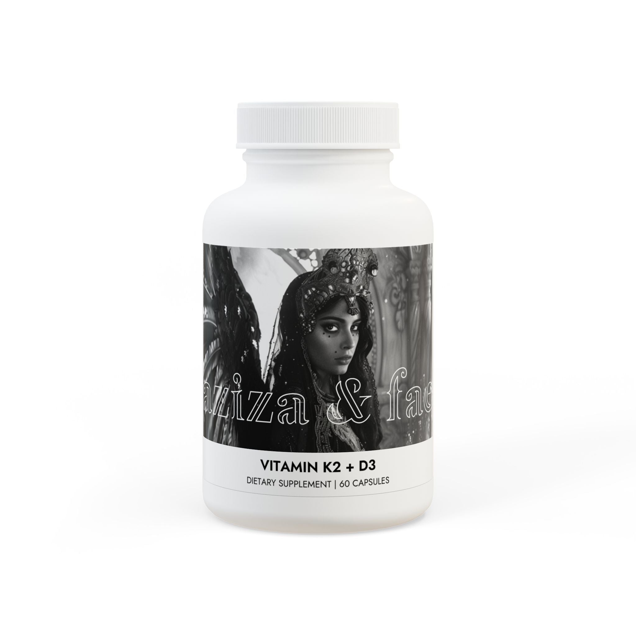 Vitamin K2 + D3 Supplement (60 Capsules) by Aziza &amp;amp; Fae
