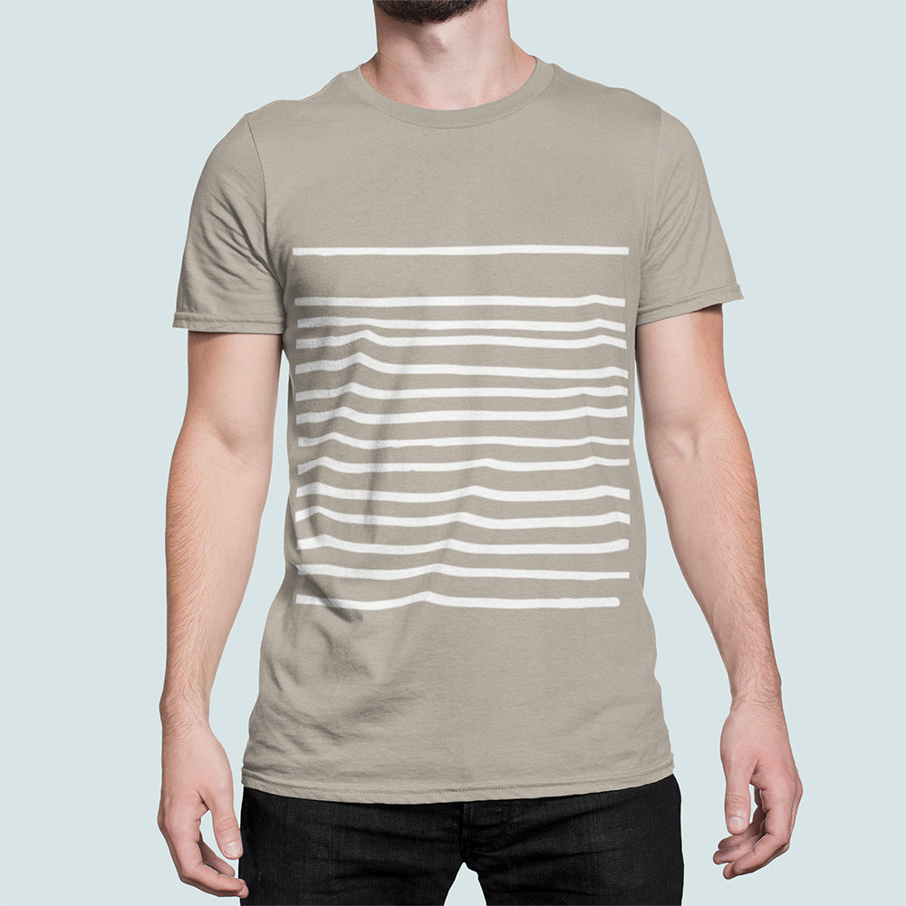 Men&amp;#39;s T-Shirt with Horizontal Lines in Sand
