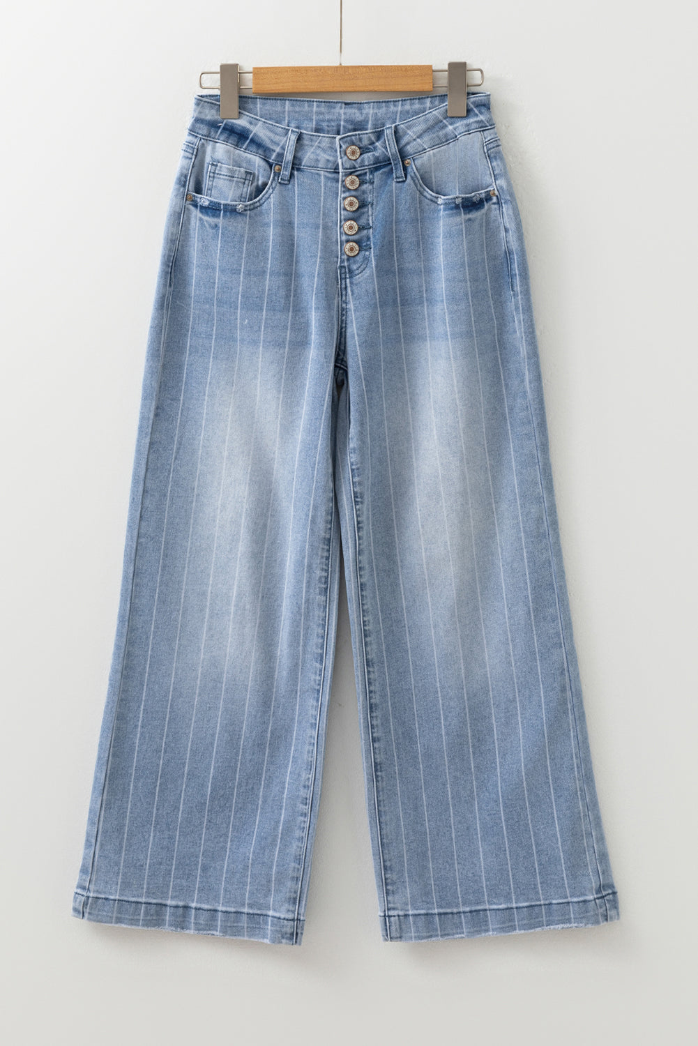 Sofia Pinstripe Wide Leg Jeans