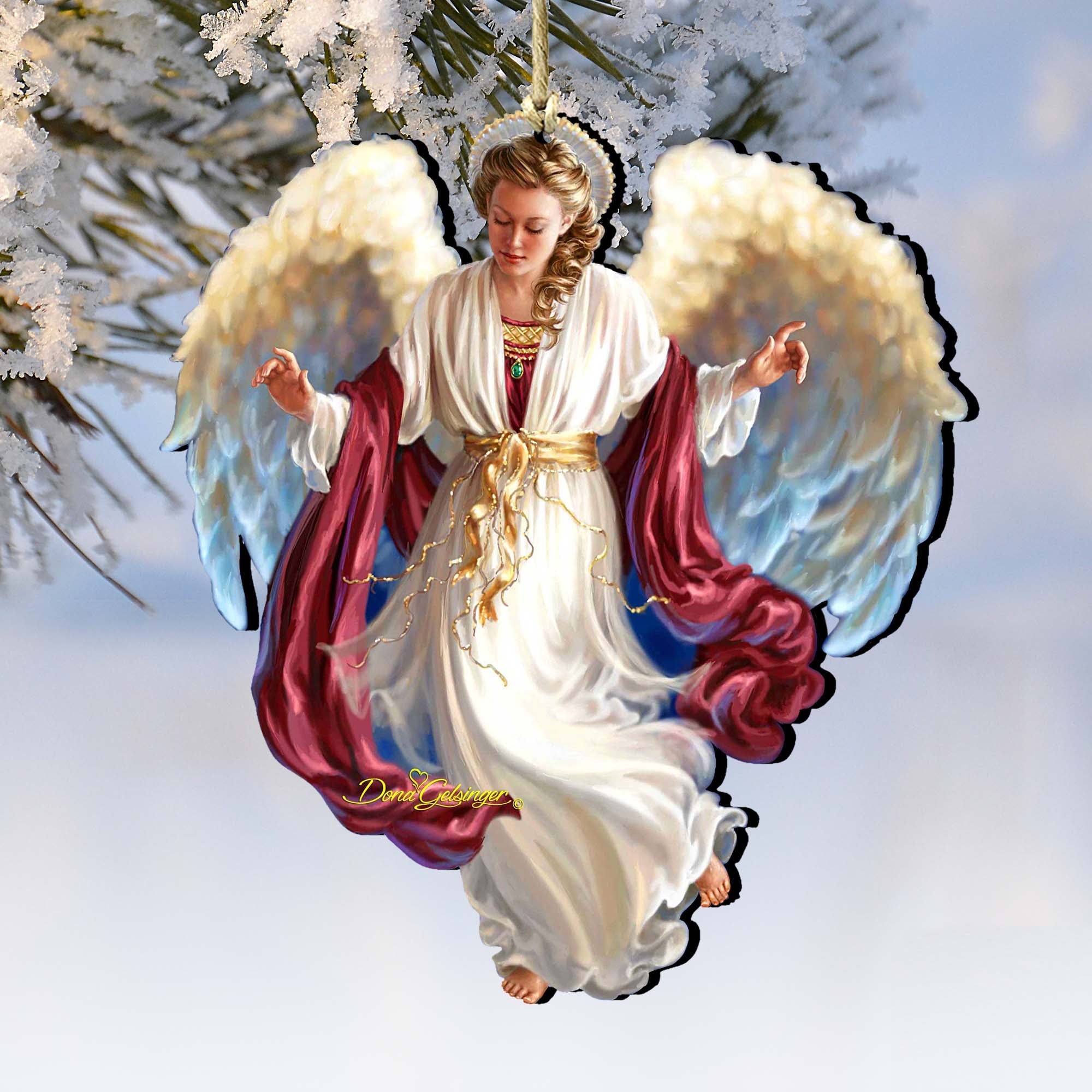 Piece on Earth Angel Wooden Ornaments by Gelsinger - American Christmas Decor - 8161048-1208