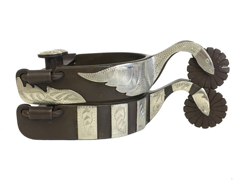 AJ Tack Men&amp;#39;s Swan Shank Antique Brown Spurs