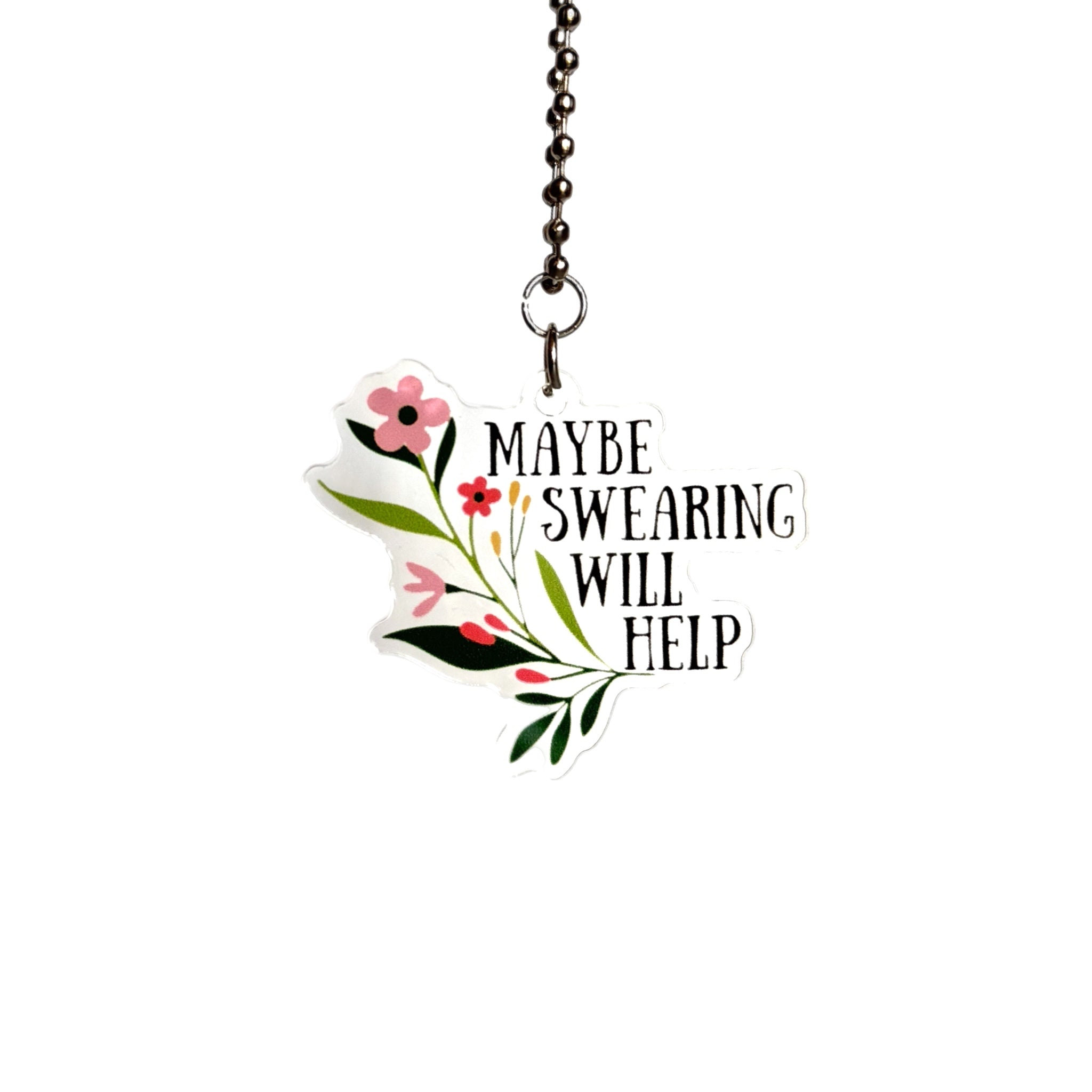 Maybe Swearing will Help Charm - Tumbler Handle Charm