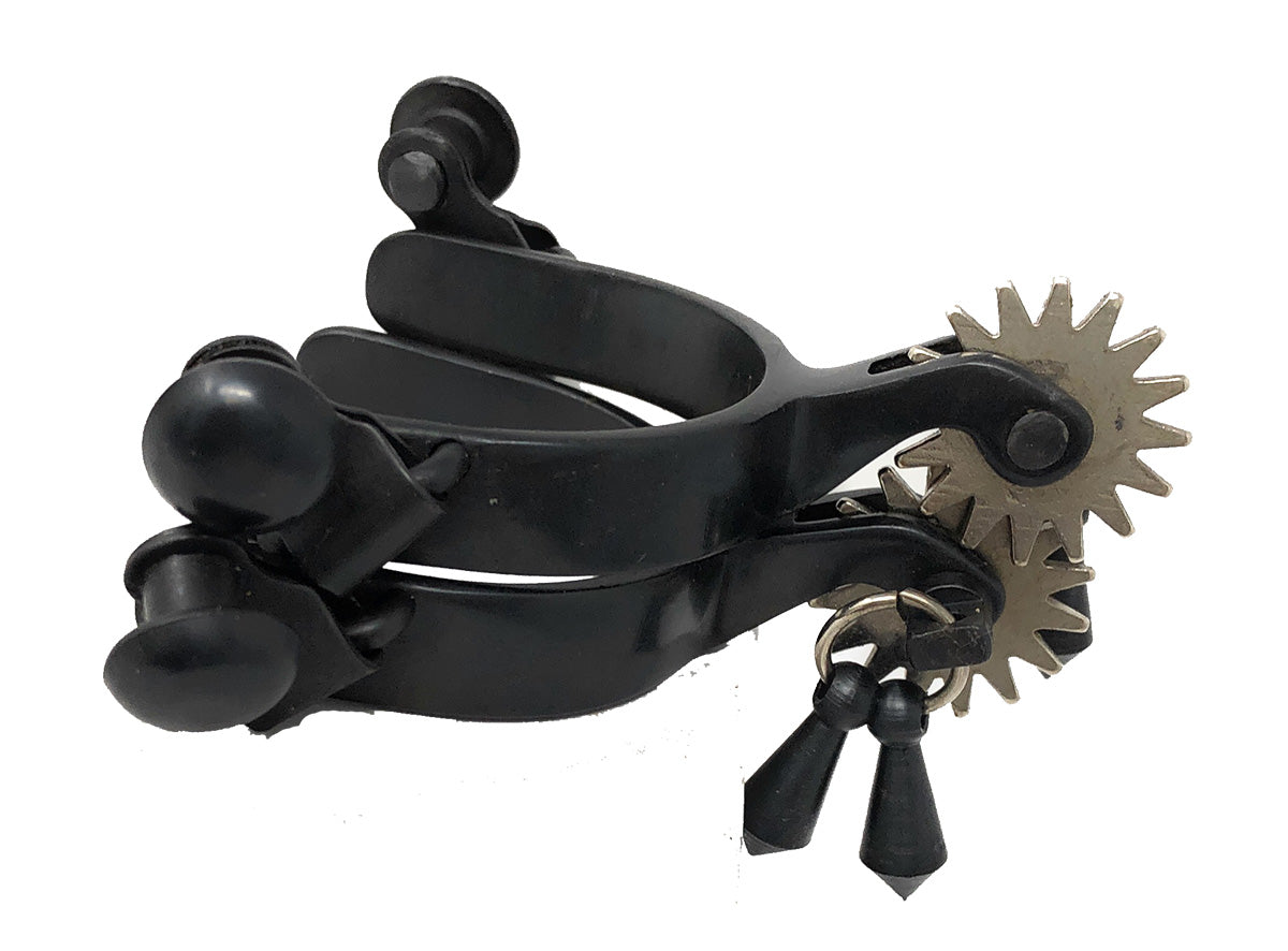 AJ Tack Baby Black Steel Spurs