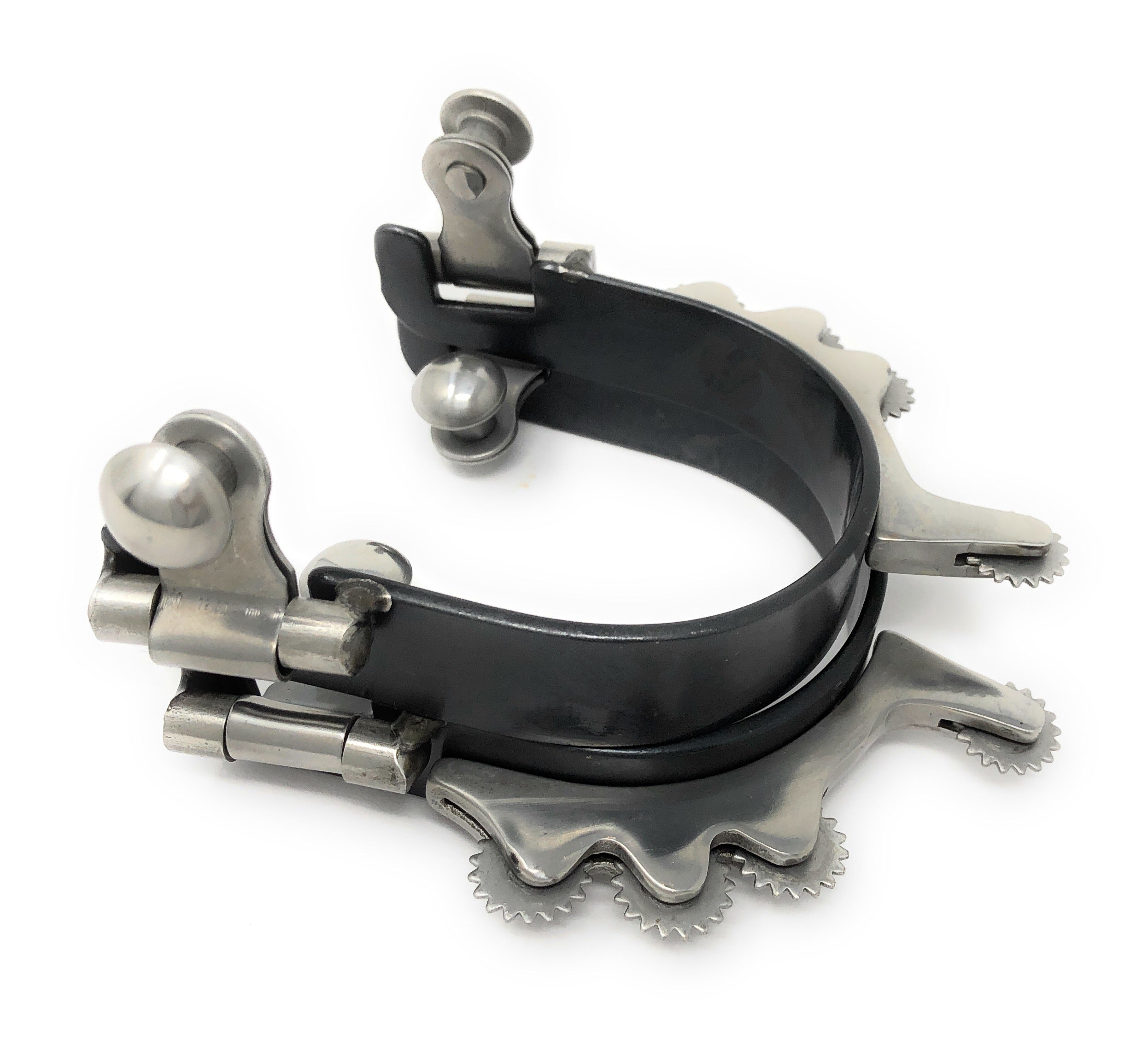 AJ Tack Men&amp;#39;s Black Horizontal Rowels Bumper Spurs