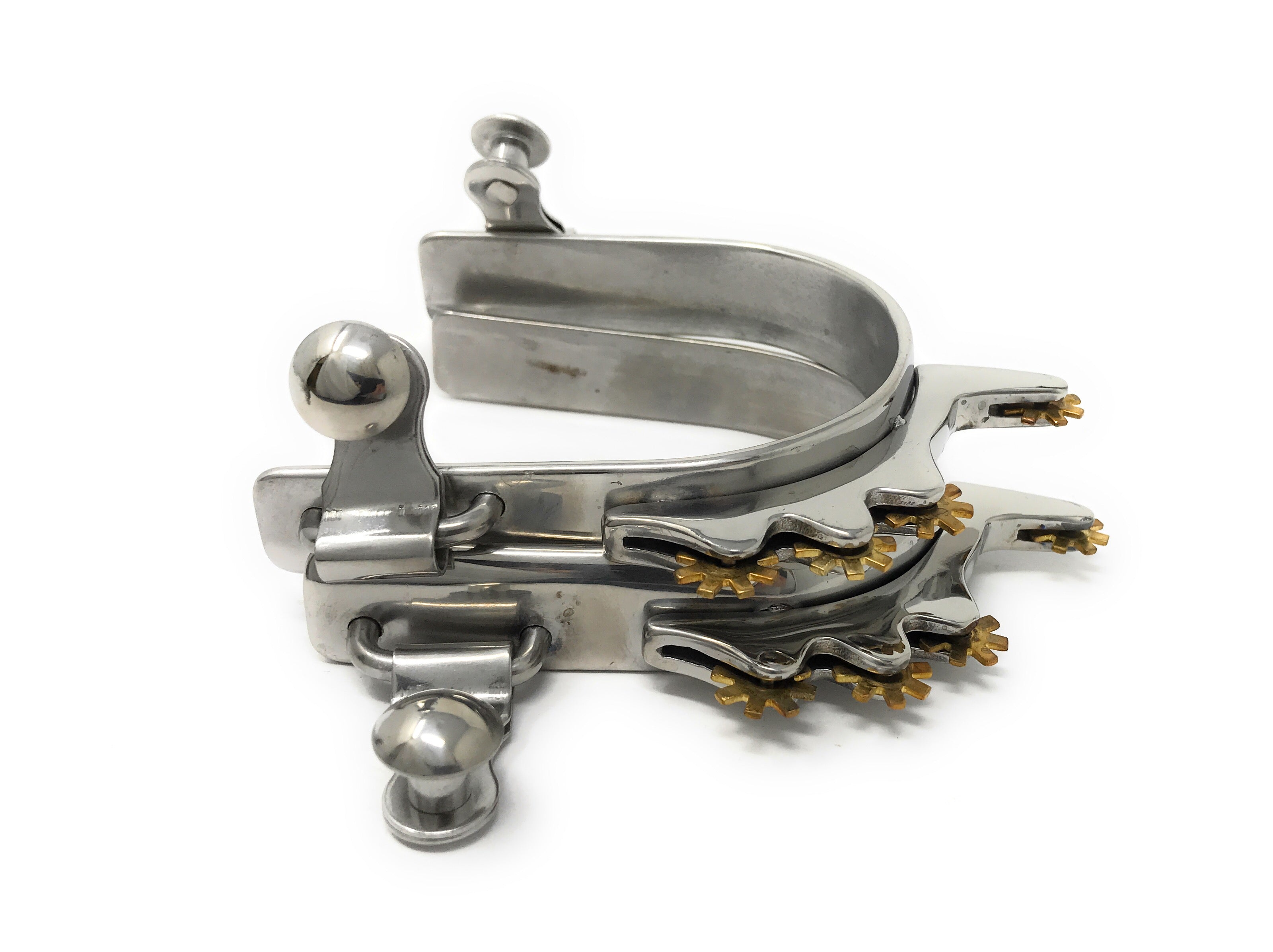 AJ Tack Men&amp;#39;s Horizontal Brass Rowels Bumper Spurs