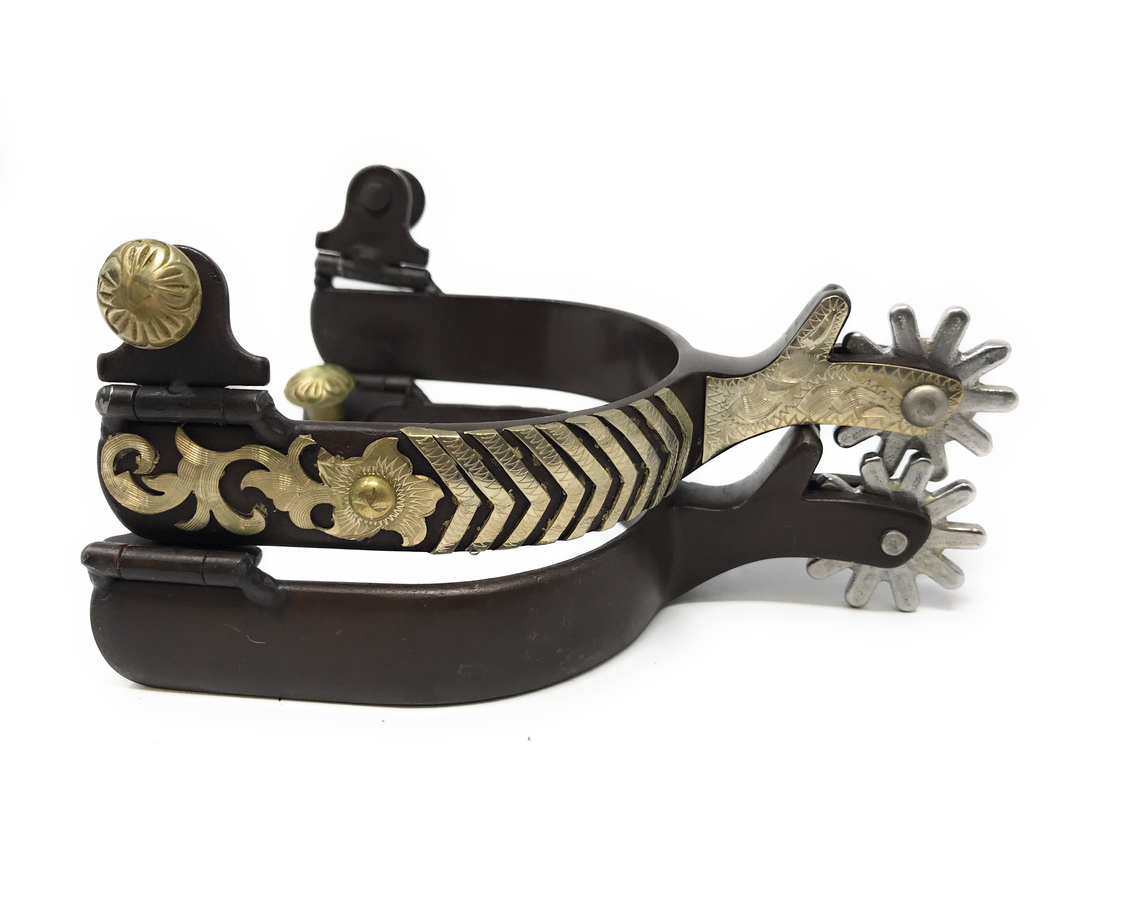 AJ Tack Men&amp;#39;s Silver Floral Bars Spurs