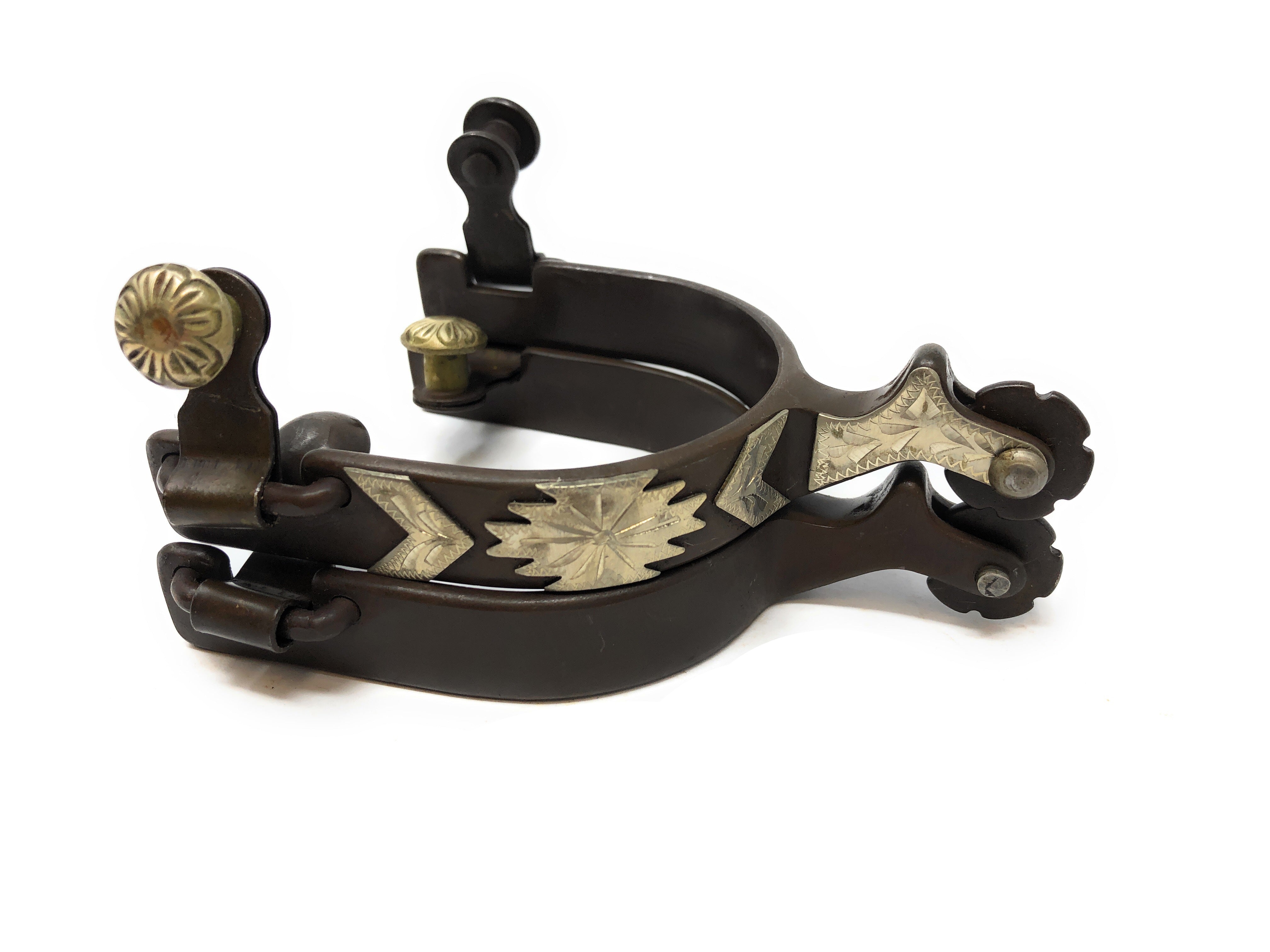 AJ Tack Men&amp;#39;s Antique Brown Southwest Engraved Spurs