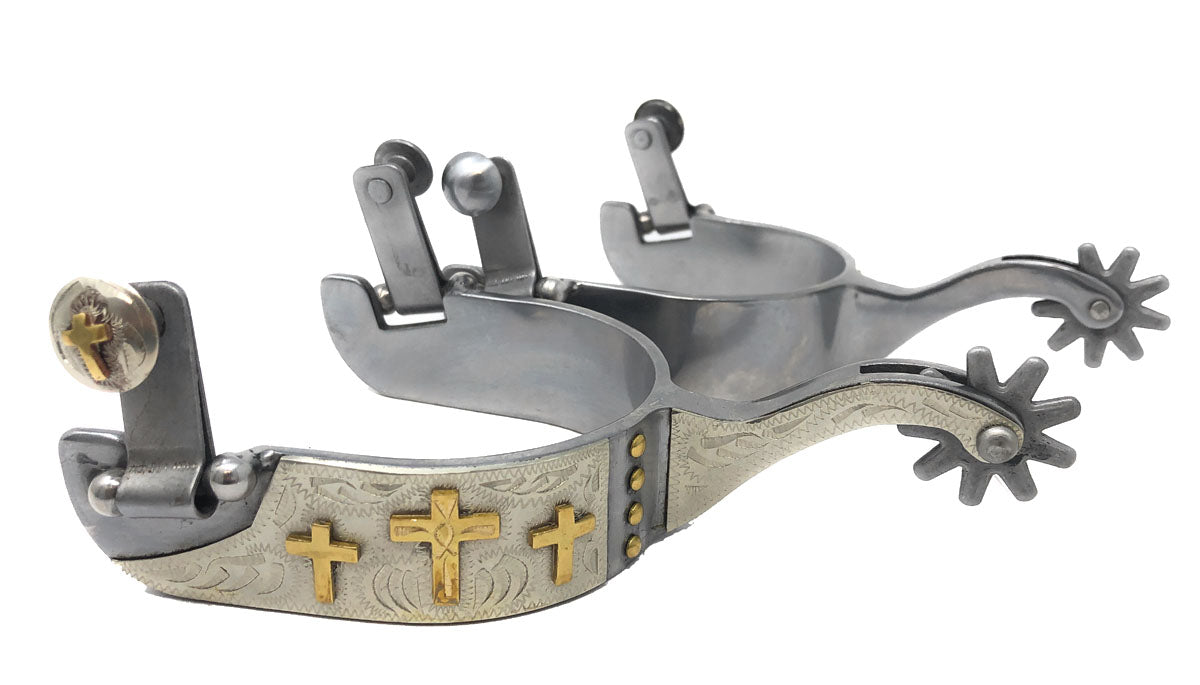 AJ Tack Men&amp;#39;s Sweet Iron Triple Cross Spurs
