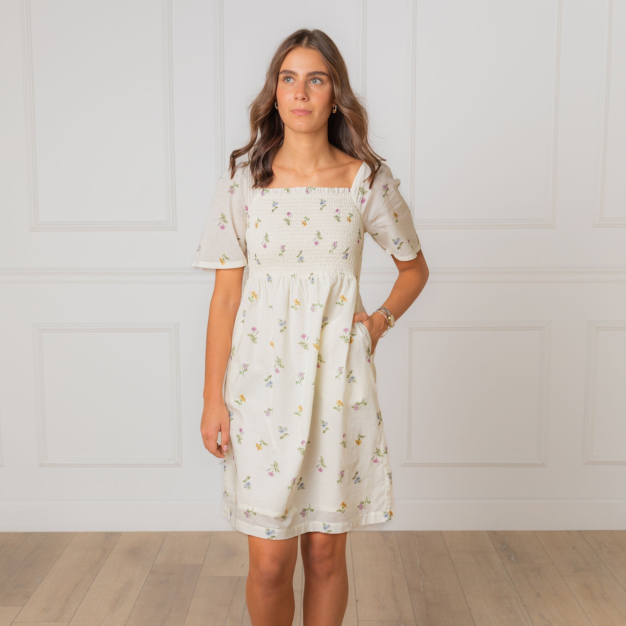 Organic Bell Sleeve Smocked Dress