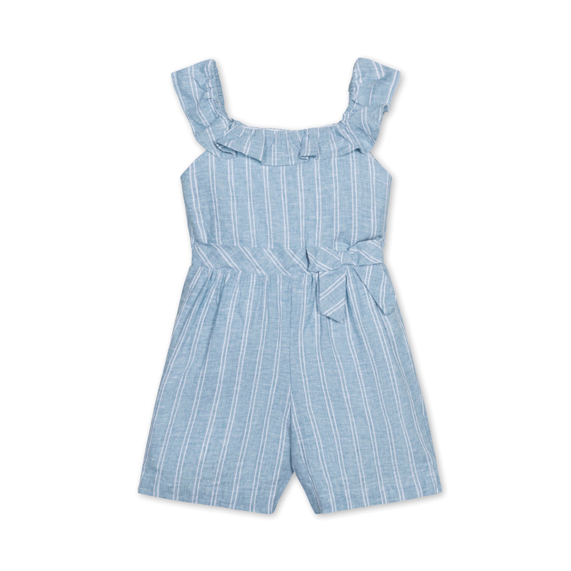 Linen Ruffle Collar Romper - Baby