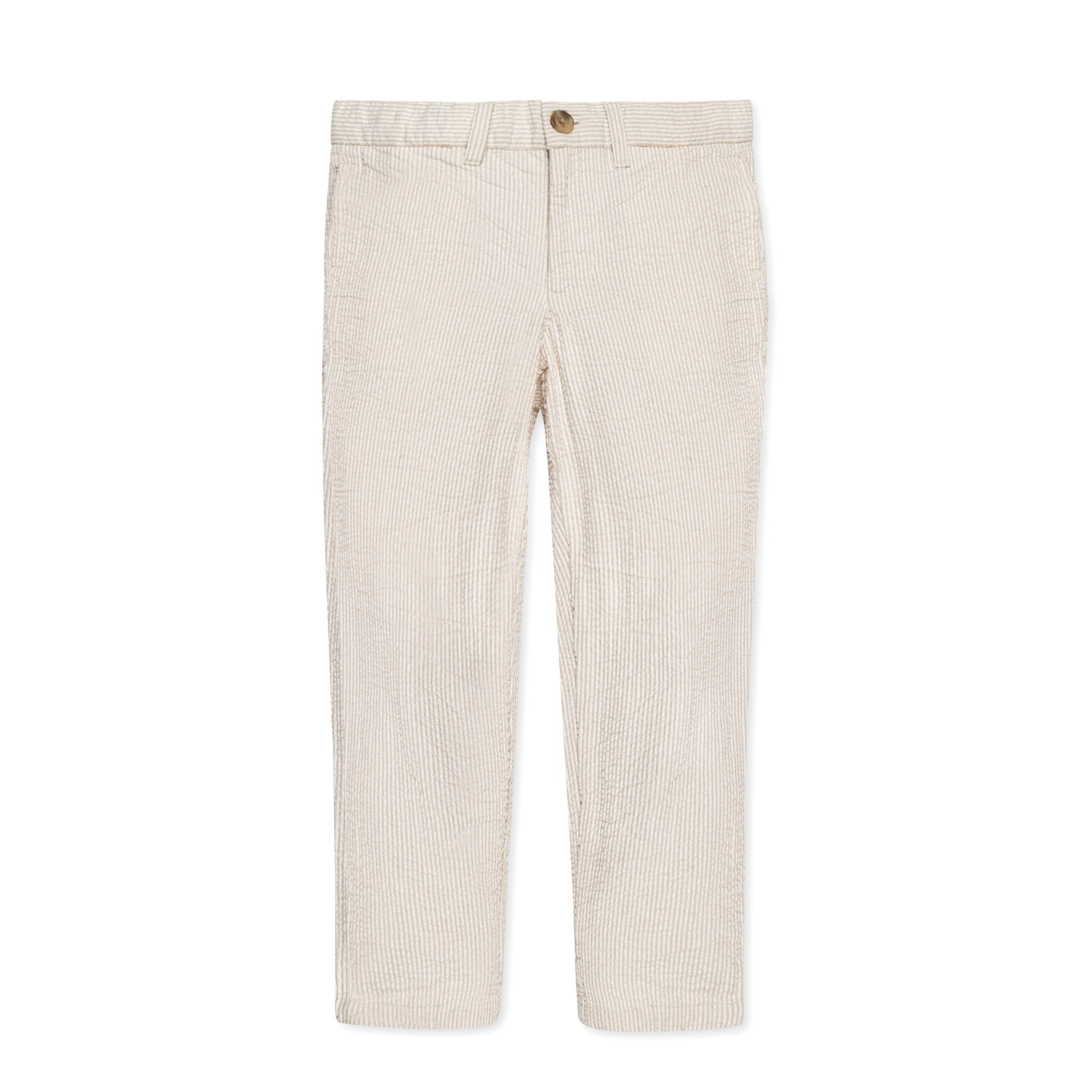 Organic Seersucker Suit Pant Tan