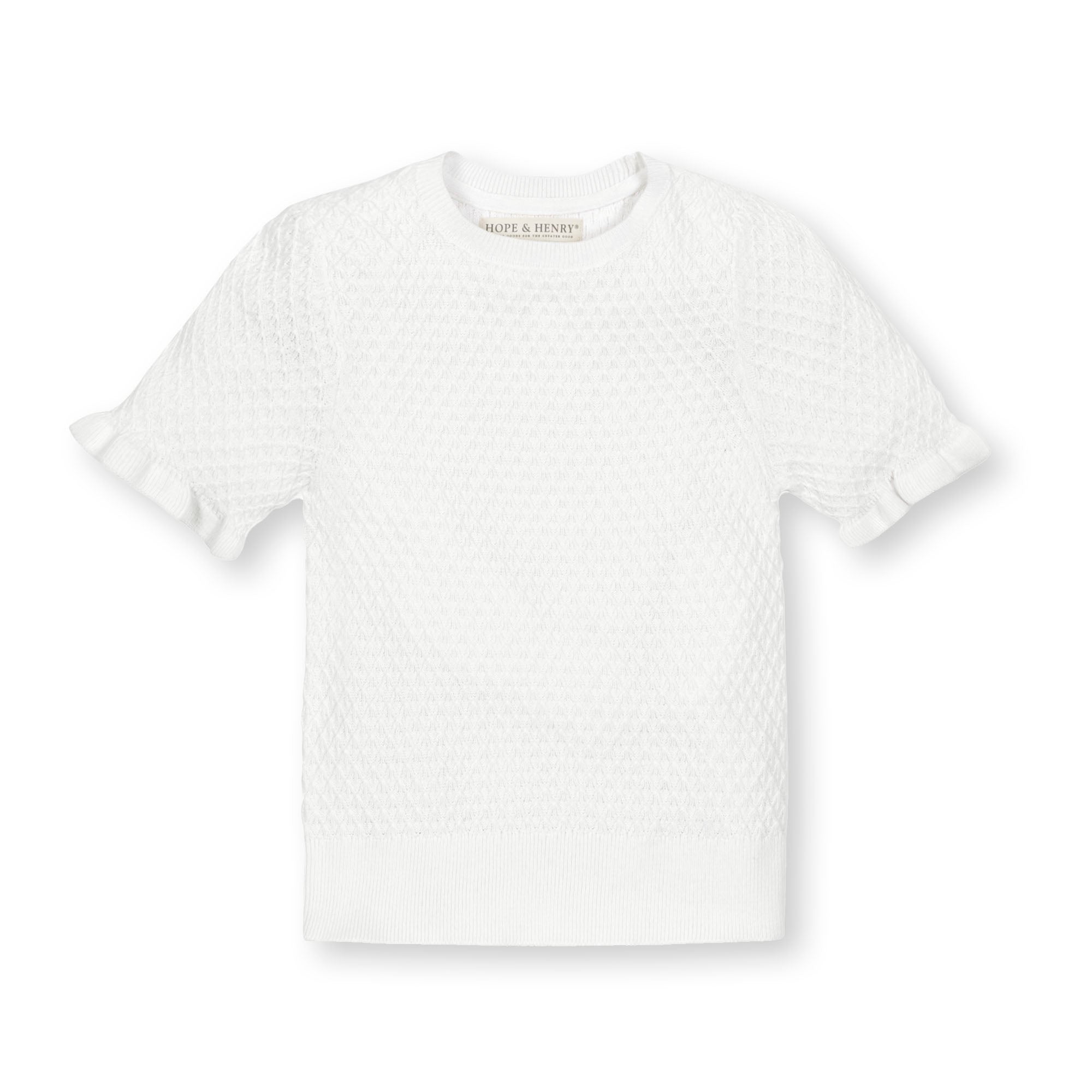 Organic Ruffle Edge Sweater Top