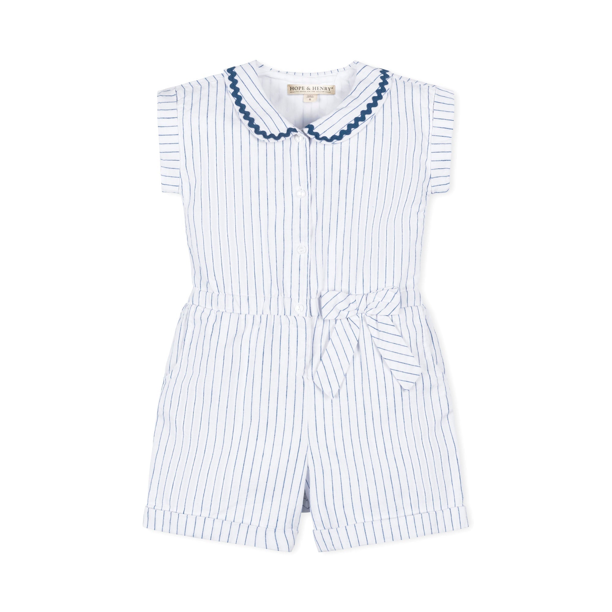 Linen Collared Button Front Romper