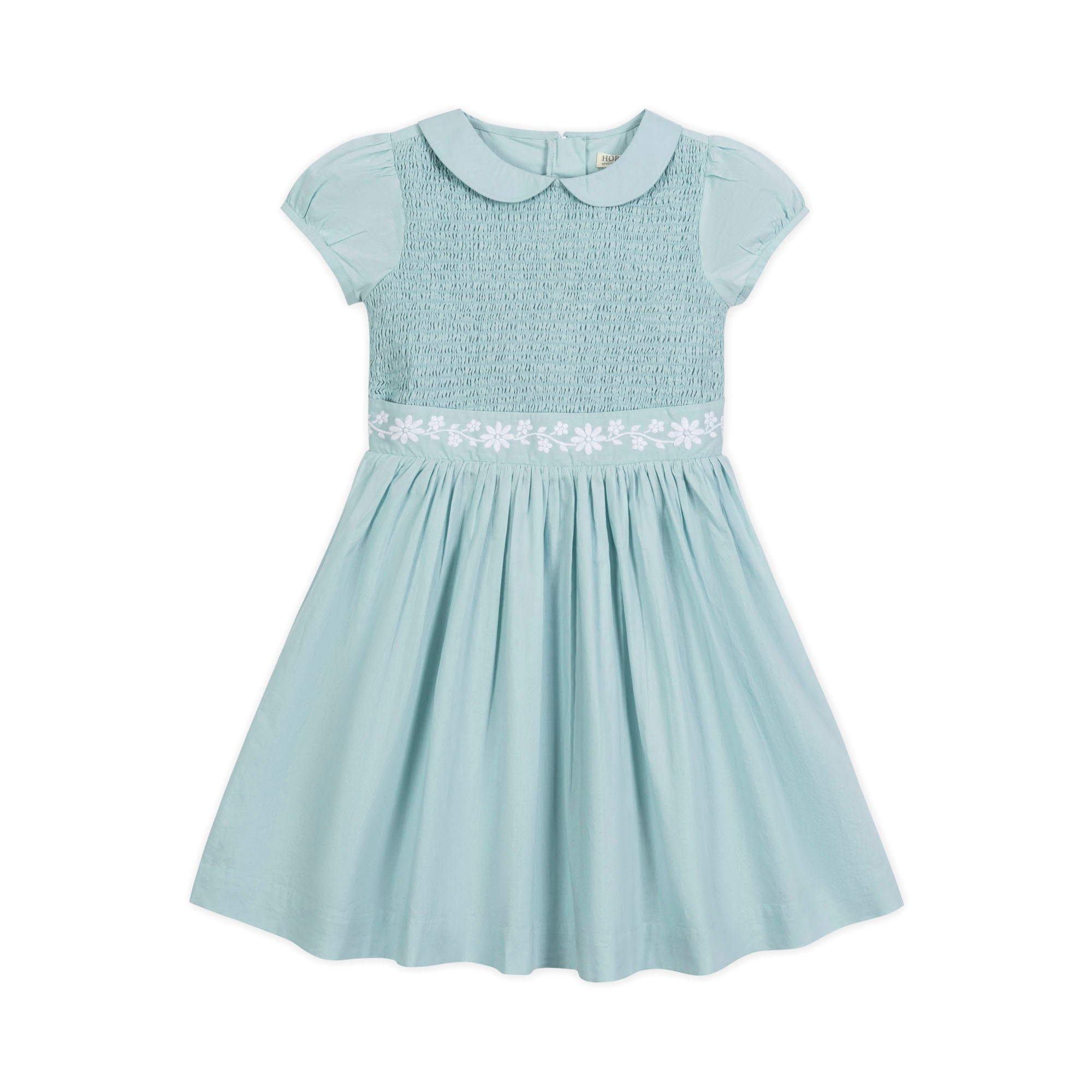 Organic Puff Sleeve Smocked Party Dress