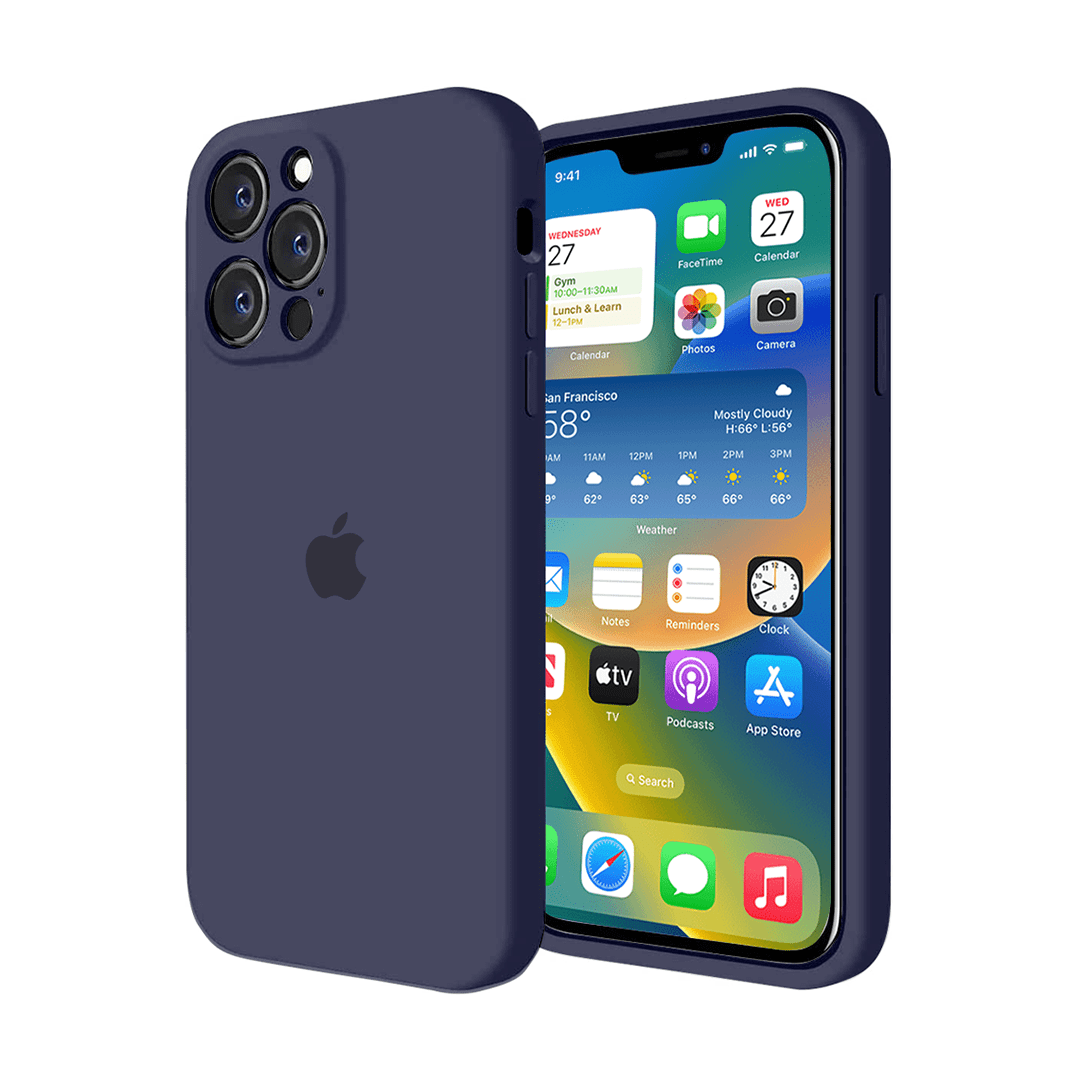 iPhone Camera Protection Silicone Case (Midnight Blue)