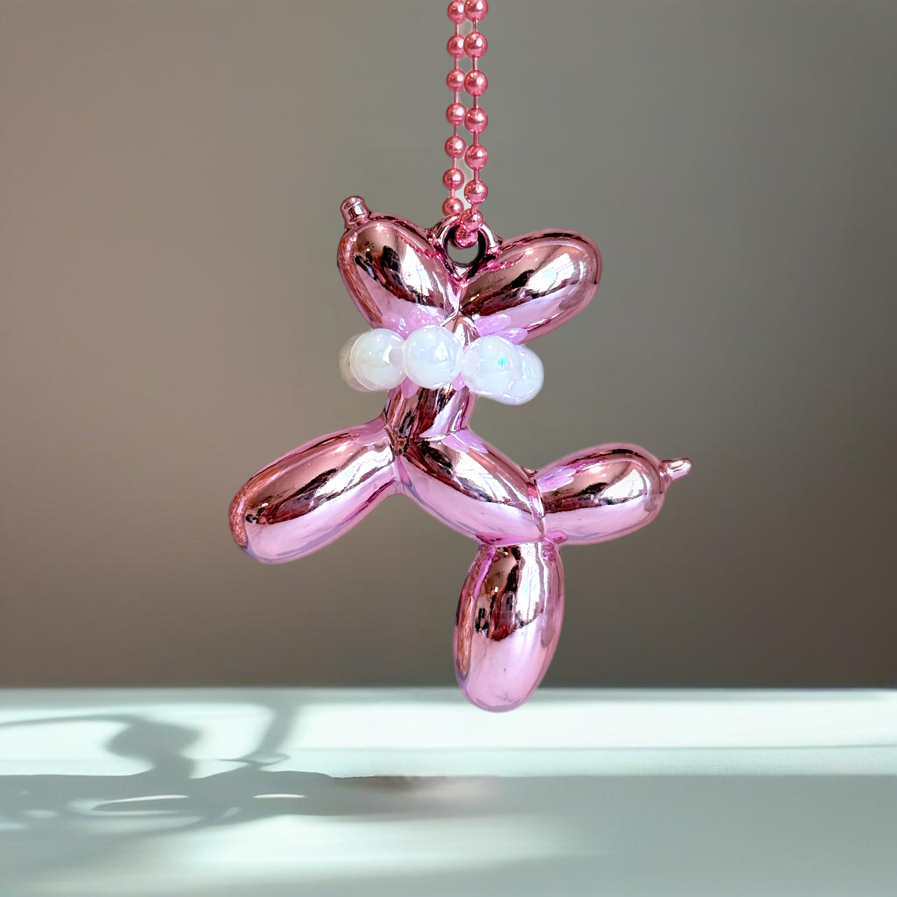 Pink Chroma Balloon Dog Charm - Tumbler Handle Charm
