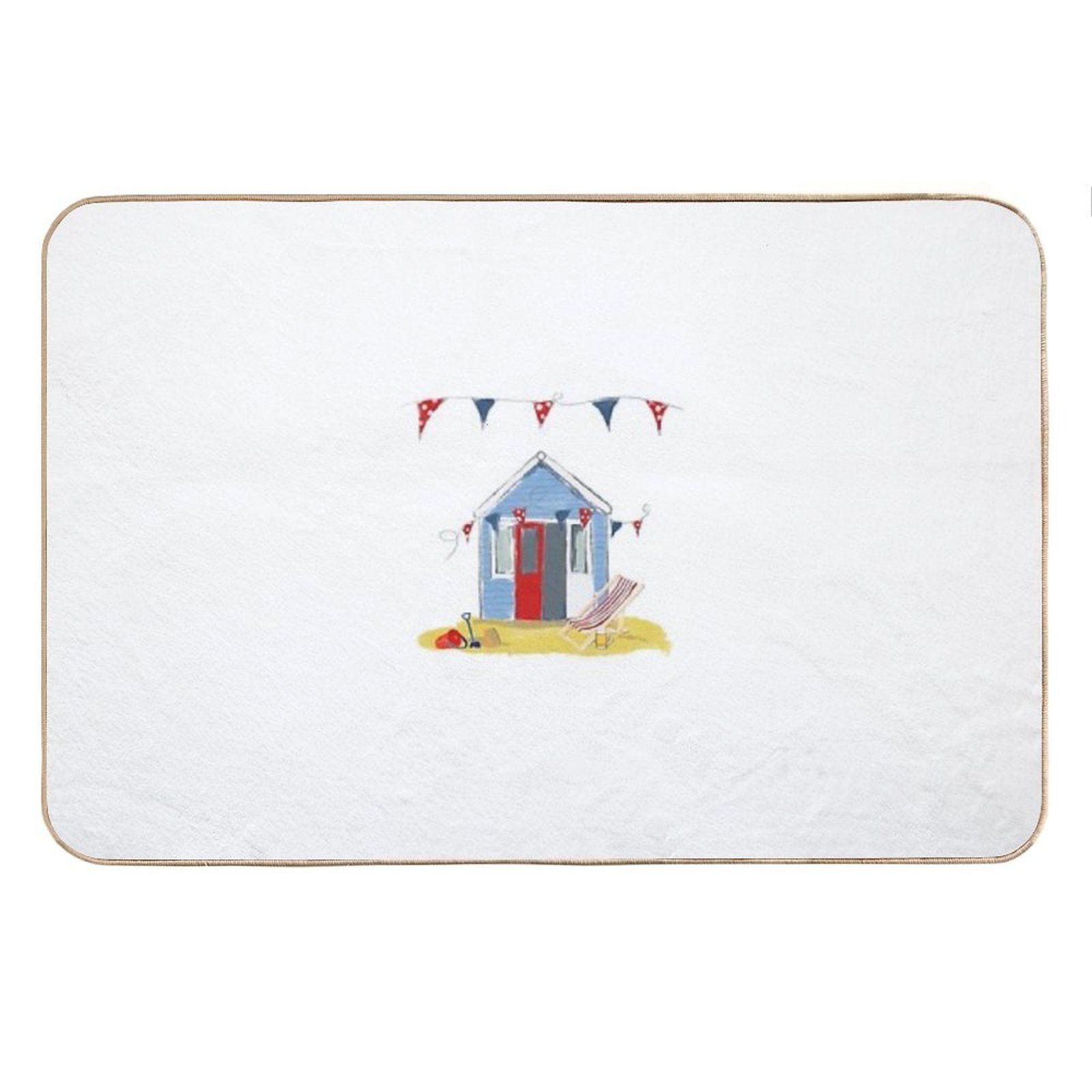 #Beach Hut Seaside Bath Mat
